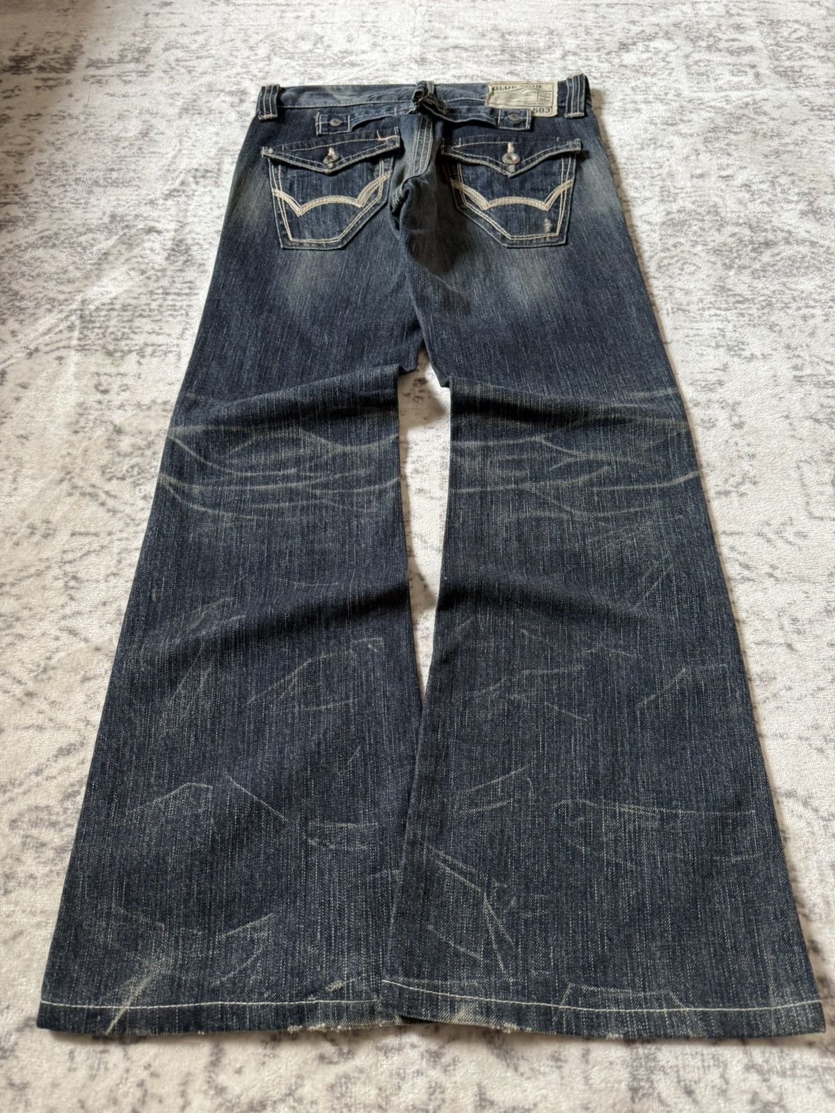 Le Grande Bleu (L.G.B.) Edwin 503 Japan Muddy Wash Flared Jeans Size US 28 / EU 44 - 2 Thumbnail
