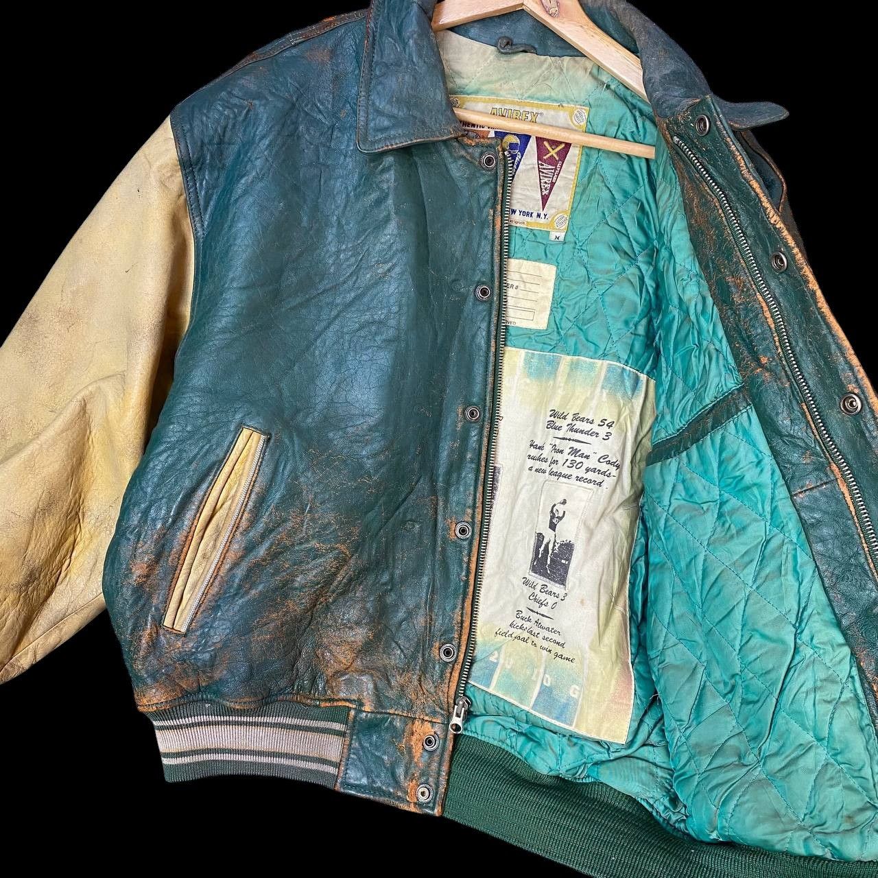 Avirex RARE AVIREX VARSITY TRASHED LEATHER ALASKIAN WIND BEAR Size US M / EU 48-50 / 2 - 3 Thumbnail