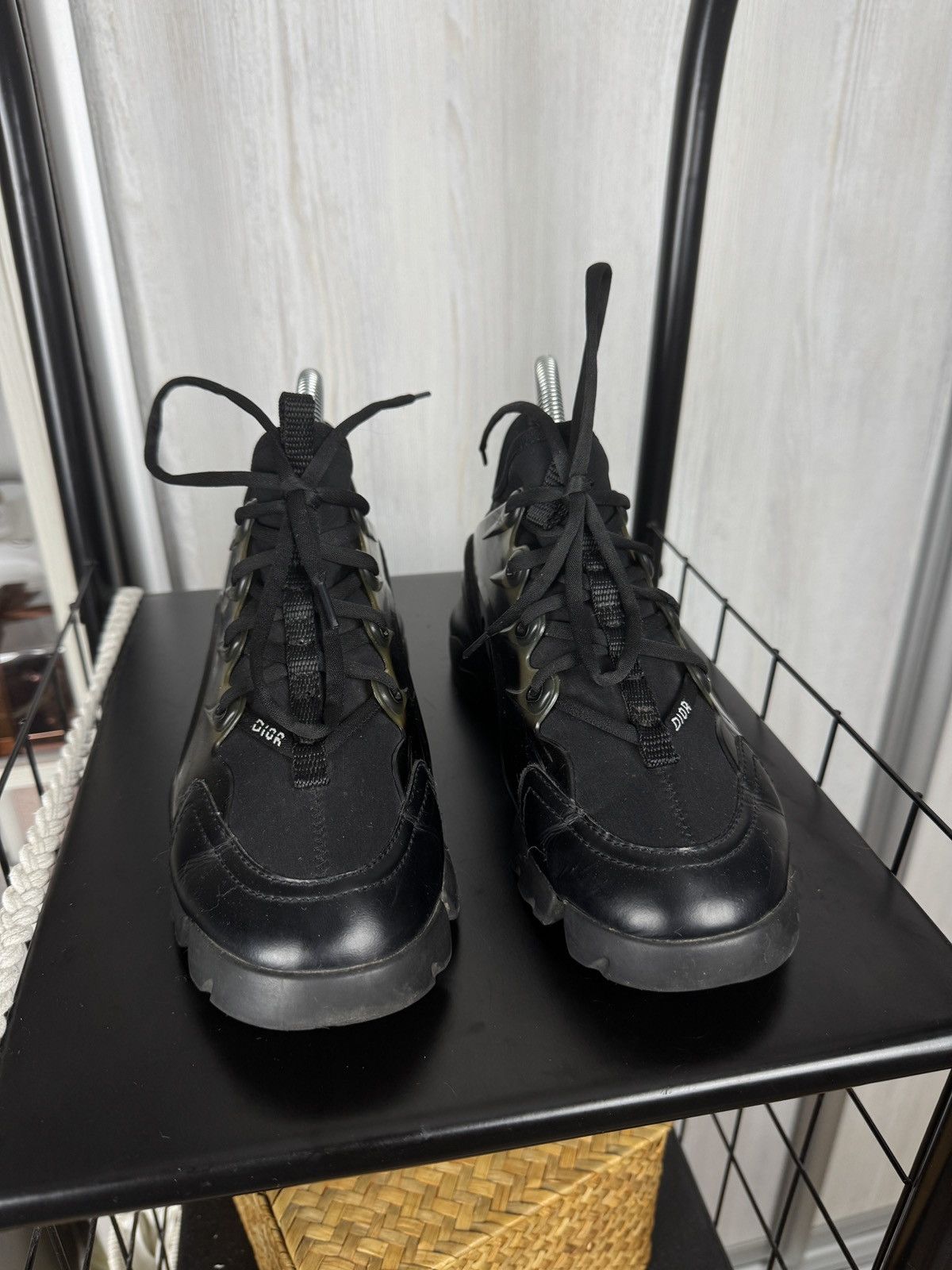 Christian Dior Monsieur Dior Black Fabric Leather D-Connect Lace Up Sneakers Size US 7.5 / IT 37.5 - 5 Thumbnail