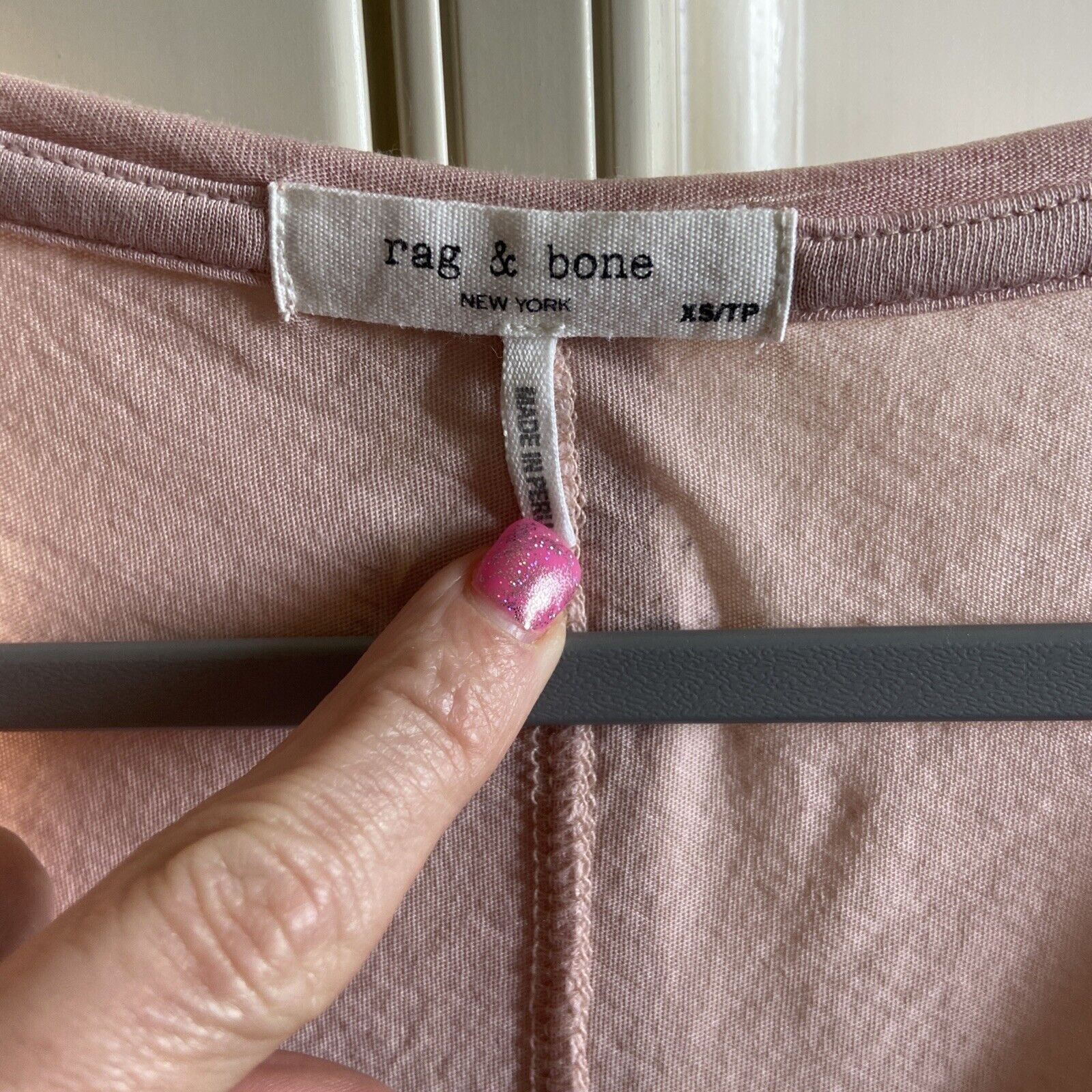 Rag & Bone Rag & Bone XS 100% Organic Pima Cotton T-Shirt Short Pink Size XS / US 0-2 / IT 36-38 - 3 Thumbnail