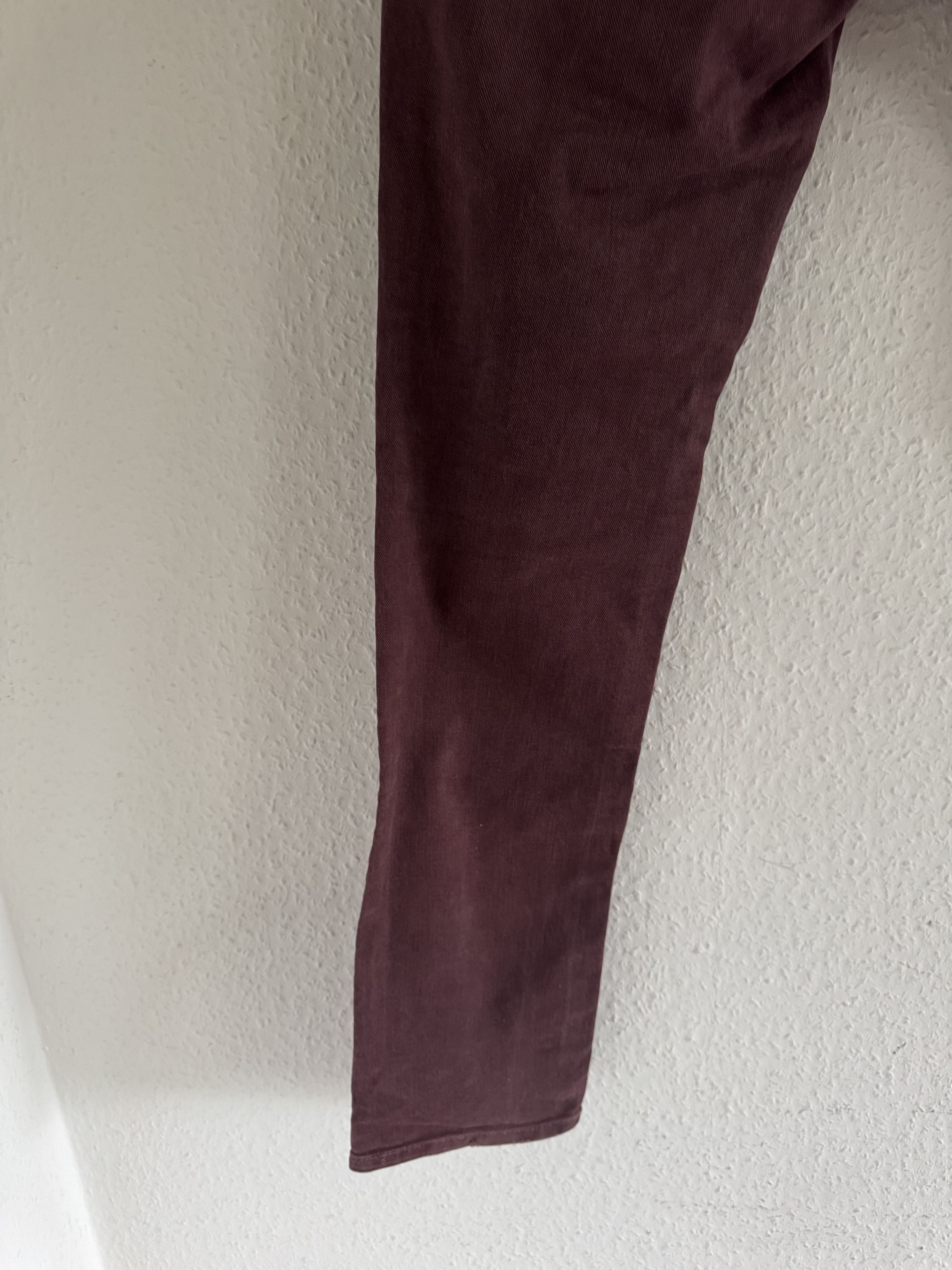 Just Cavalli Burgundy Distressed Slim Jeans Size US 33 - 13 Thumbnail