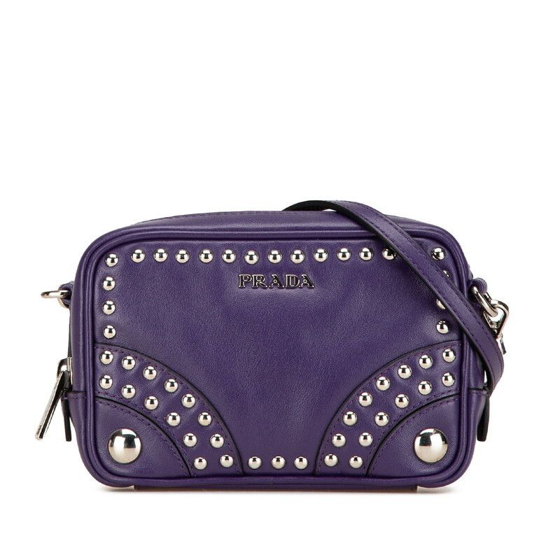 Prada Prada 1N1674 Leather Mini Shoulder Bag Leather Shoulder Bag 1N1674 in Purple, Women's