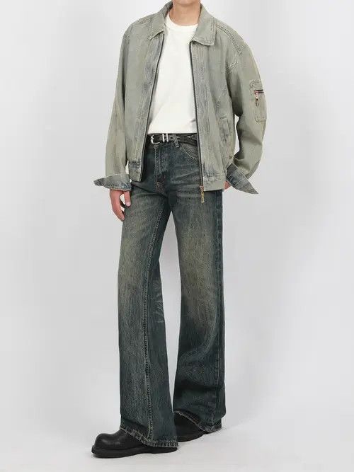 Japanese Brand × Jean American cleanfit distressed vintage flared jeans for men Size US 32 / EU 48 - 4 Thumbnail