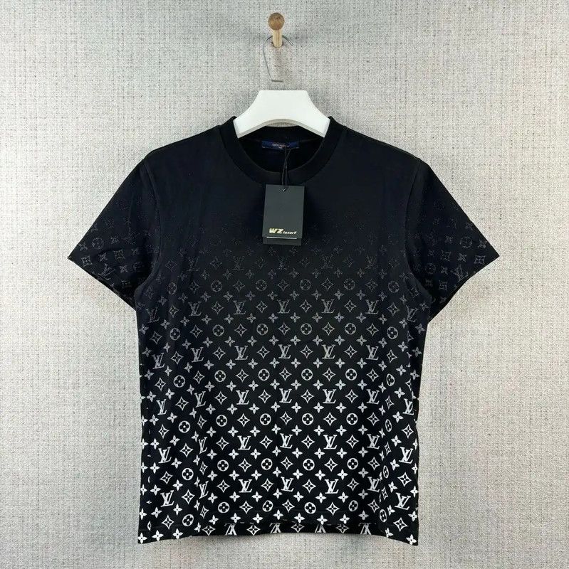 Louis Vuitton Summer Black Cotton Print T-Shirt 0089