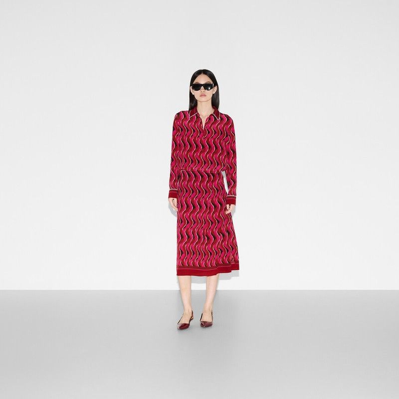 Gucci o1la5ras0526 Printed Silk Pleated Skirt in Multicolor Size 32" / US 10 / IT 46 - 2 Thumbnail