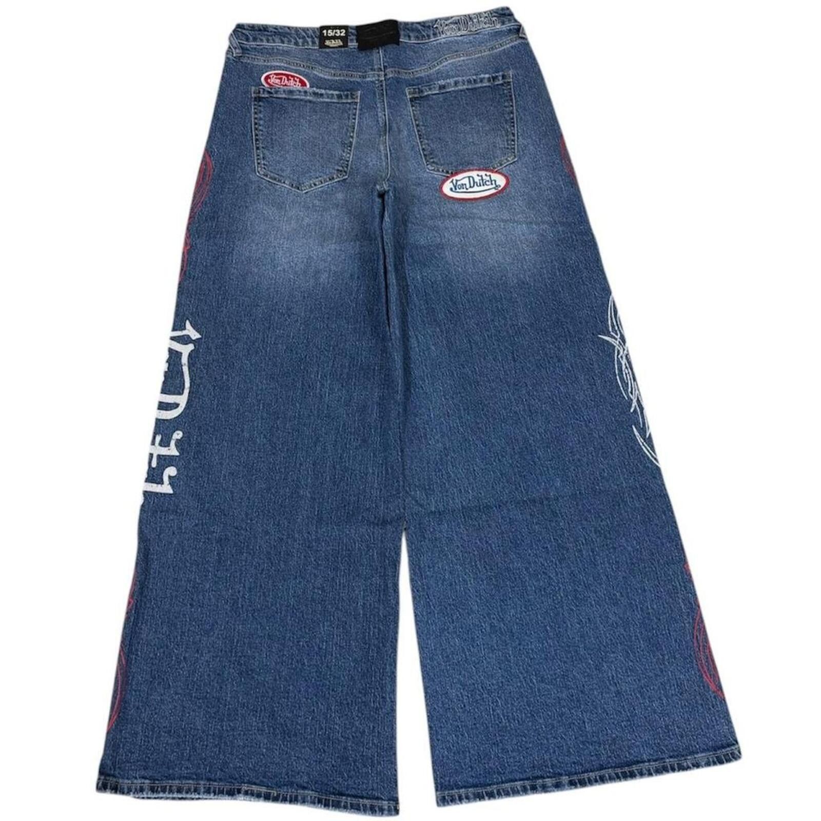 Von Dutch Y2K style Von Dutch wide leg jeans printed and patches desgn Size 32" / US 10 / IT 46 - 2 Thumbnail