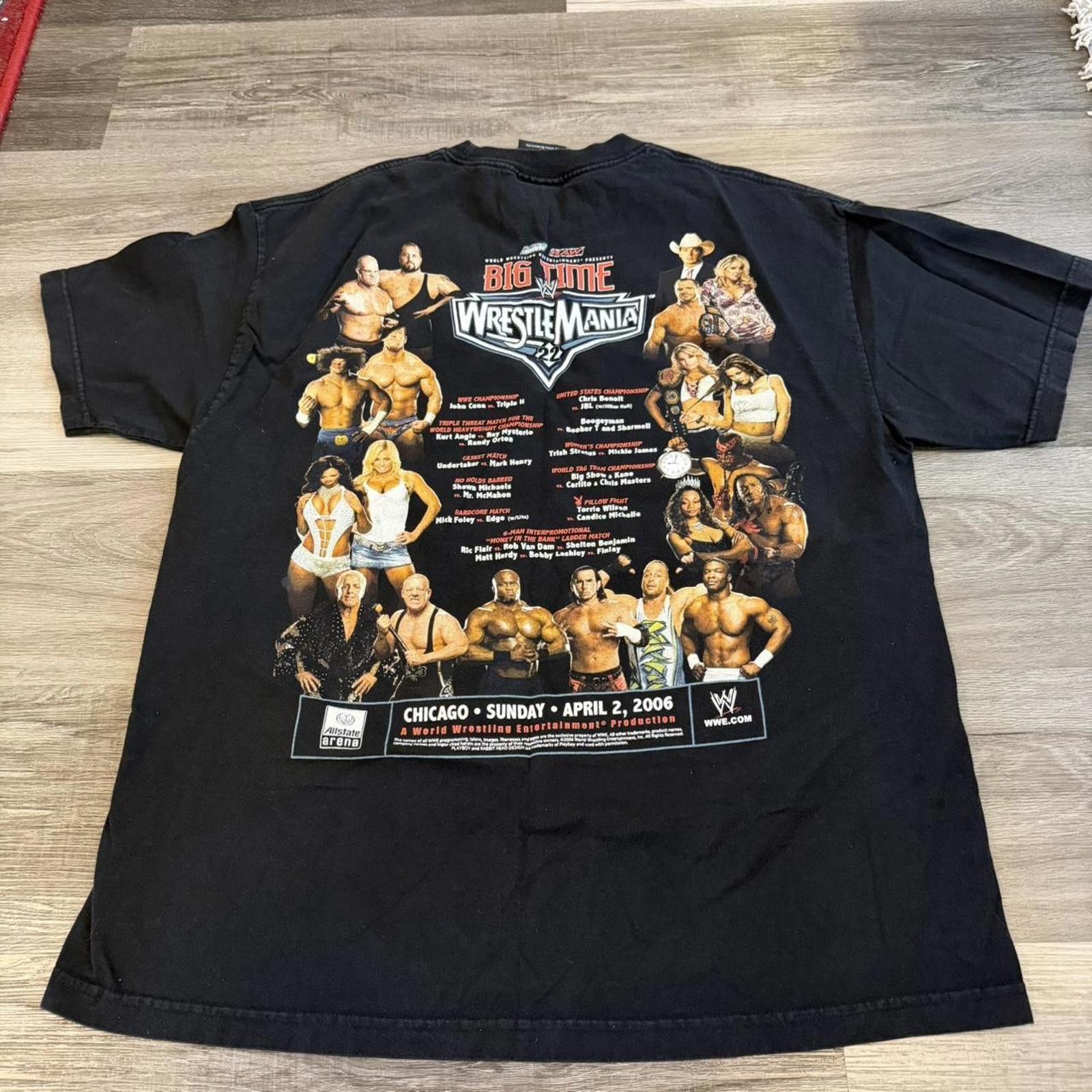 WWE Vintage big time wrestlemania 22 t shirt 06 XL chris benoit Size US XL / EU 56 / 4 - 4 Thumbnail