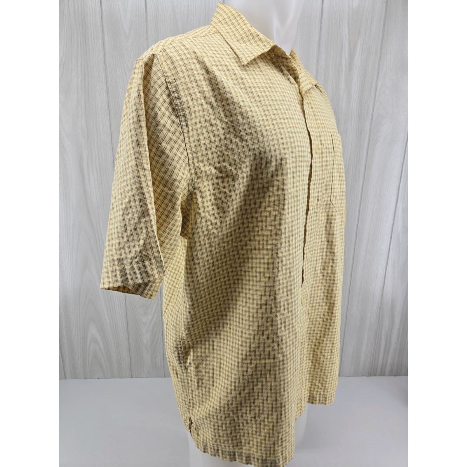 Disney Walt Disney World Mickey Mouse Embroidered Men’s Large Yellow Shirt Checker Shirt Button-Up Men's L Yellow Embroidered Disney World Shirt Size US L / EU 52-54 / 3 - 7 Thumbnail