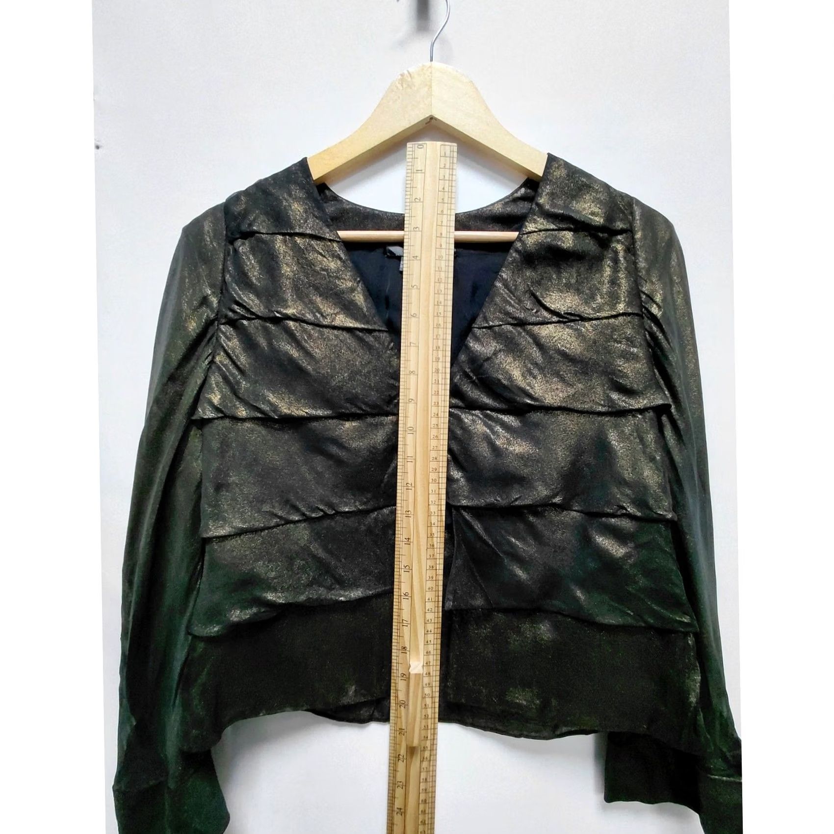 Vintage VINTAGE Per Se Metallic Silk Jacket Black Women Size 6 Size M / US 6-8 / IT 42-44 - 8 Thumbnail