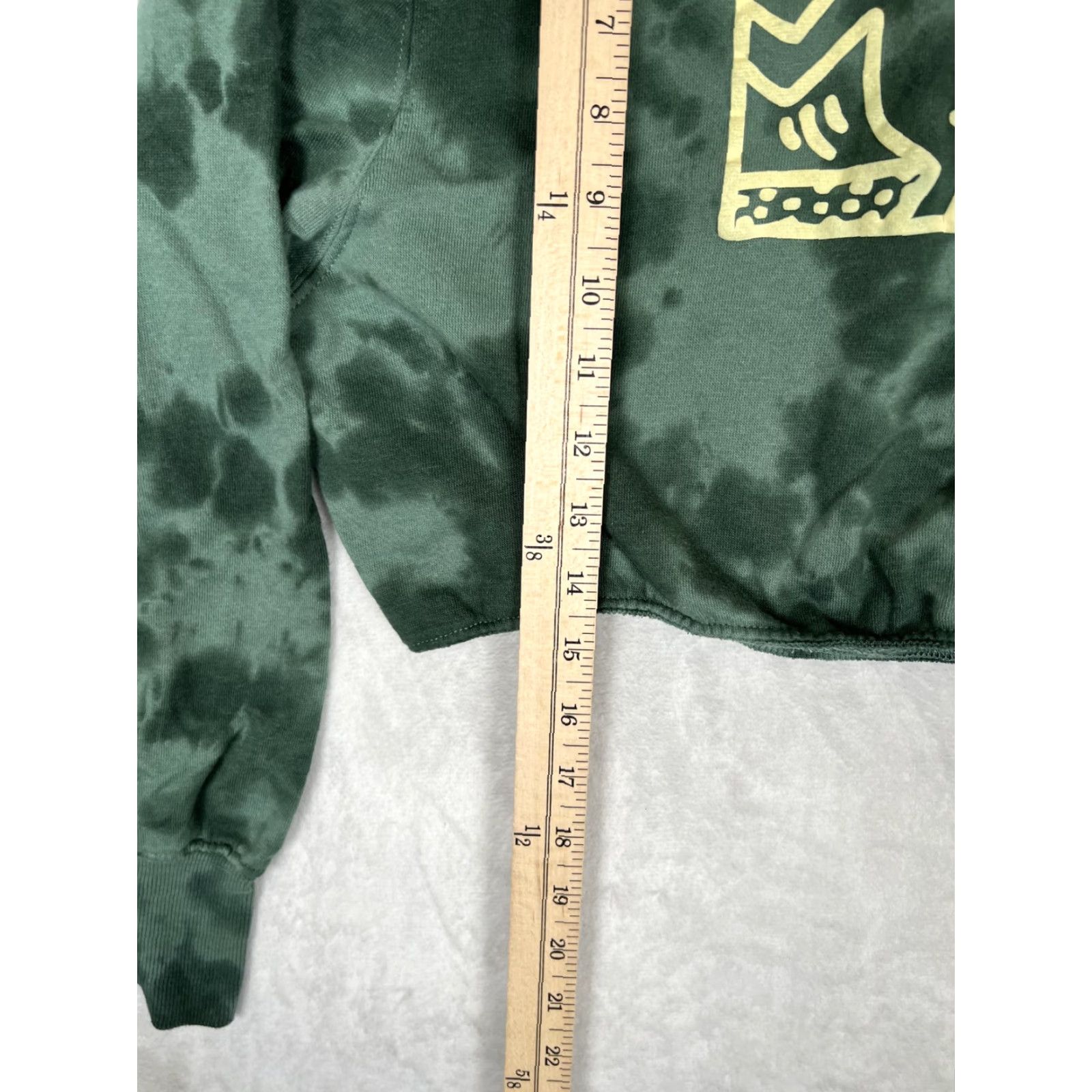 Vintage Keith Haring Sweatshirt Womens XL Green Tie-Dye Cropped Graphic Pullover Fleece Size XL / US 12-14 / IT 48-50 - 3 Thumbnail