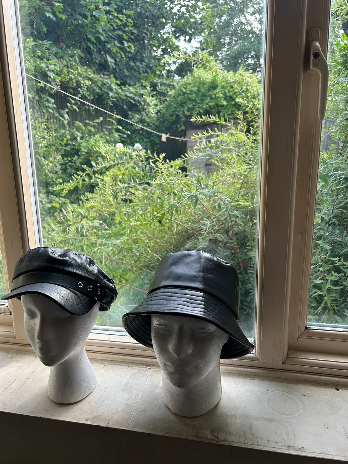 Designer LEATHERETTE HATS BLACK Size ONE SIZE - 3 Thumbnail