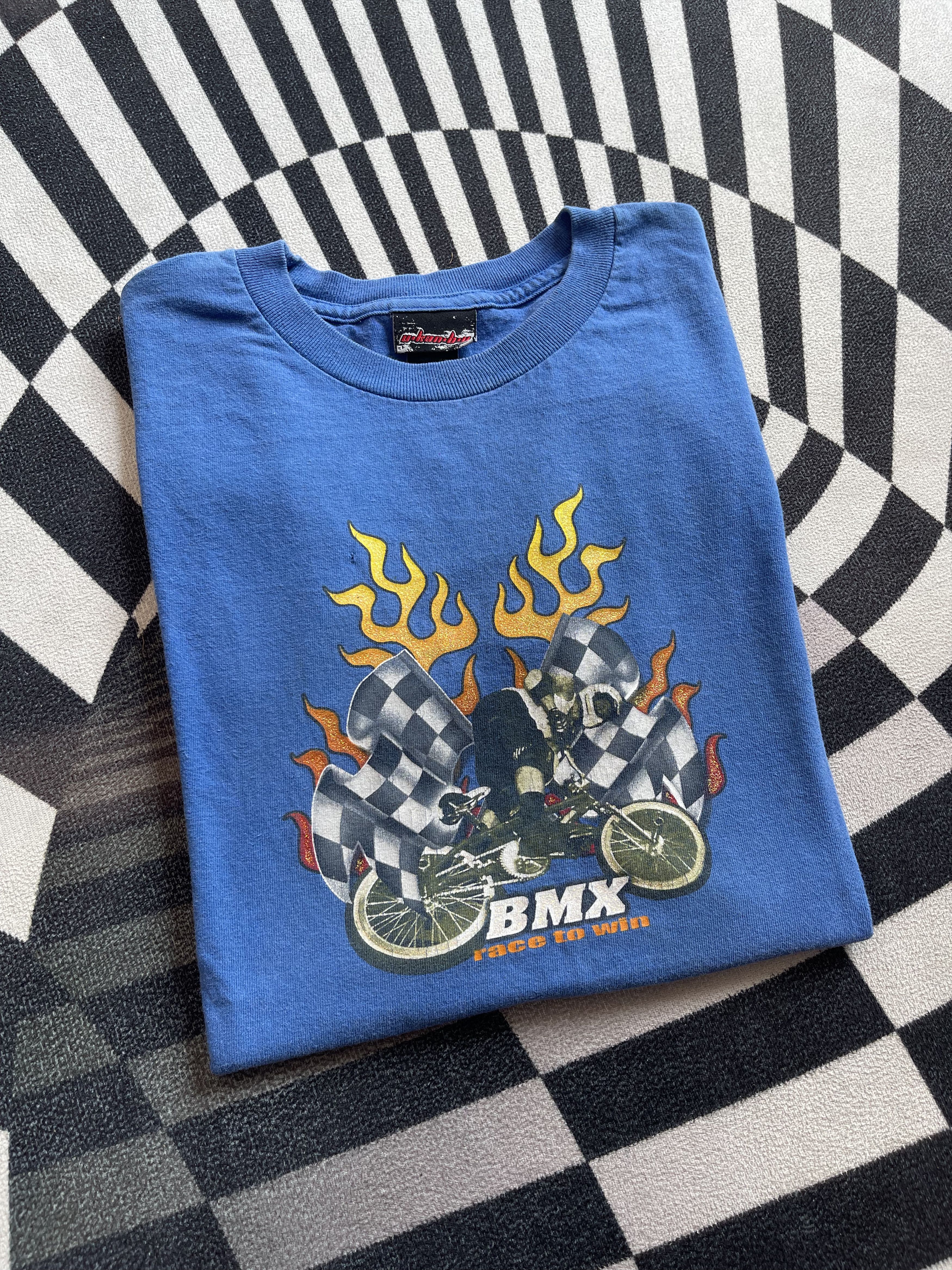 Vintage Vintage U-kan-be BMX "Race to Win" Glitter Graphic T-Shirt Size US S / EU 44-46 / 1 - 1 Thumbnail