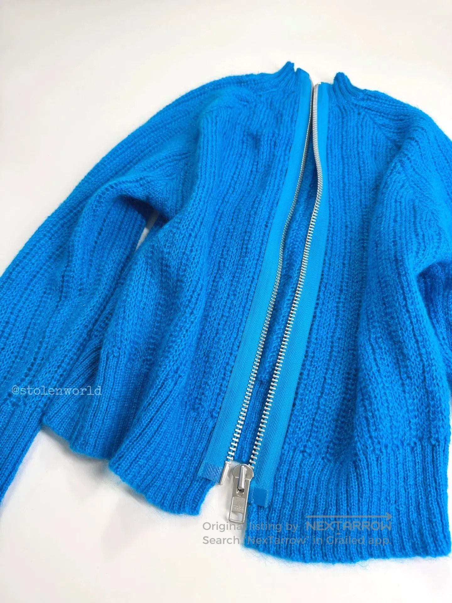 Comme des Garcons reversible blue wool knit top. Size S / US 4 / IT 40 - 4 Thumbnail