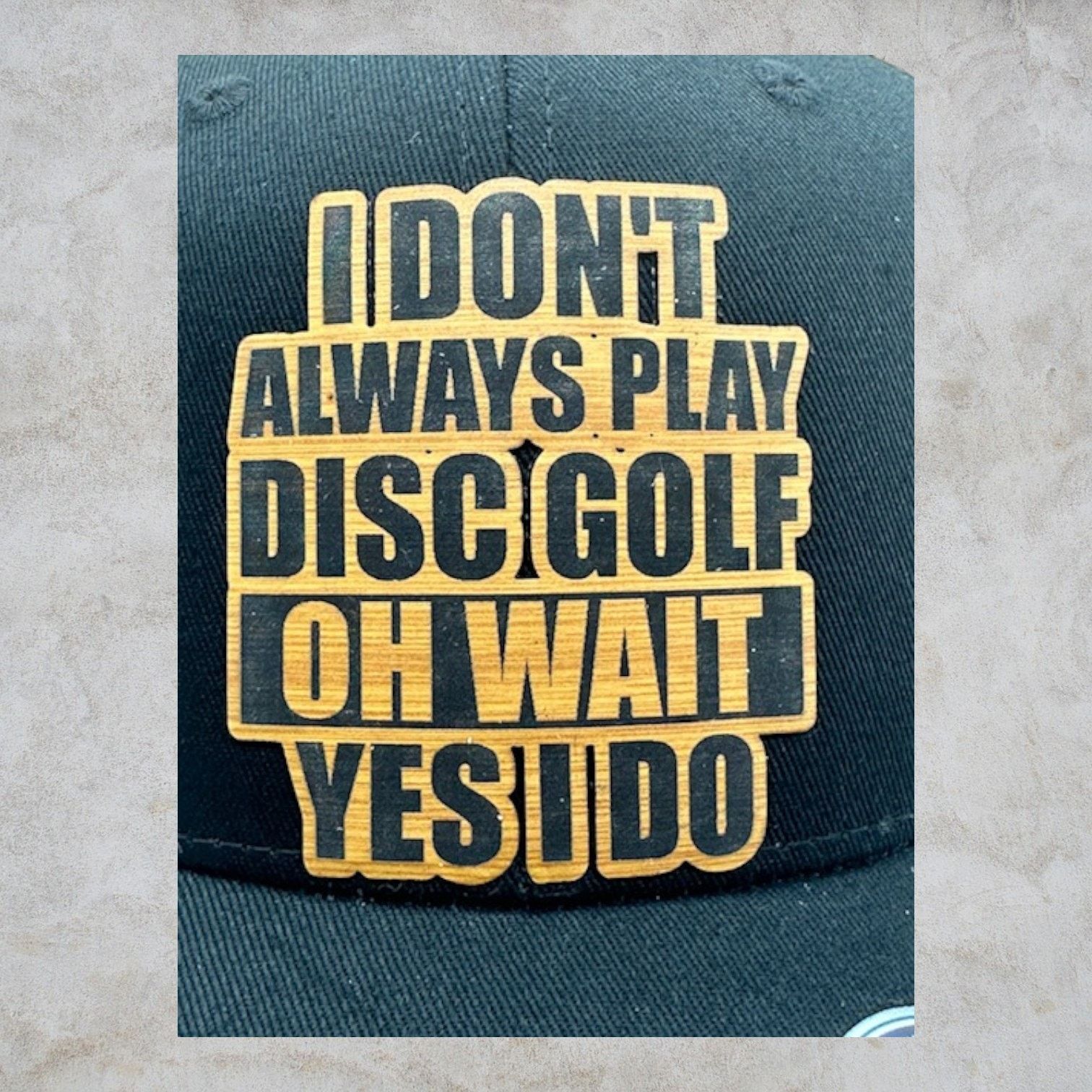 The Unbranded Brand Disc Golf Leather Patch Hat Trucker Hat Always Disc Golfing Size ONE SIZE - 2 Thumbnail