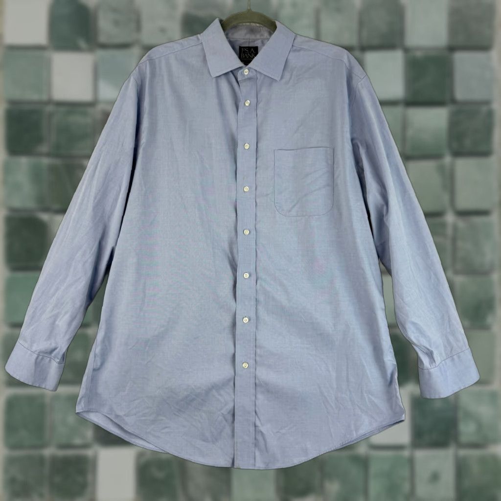 Jos. A. Bank Jos. A. Bank Button-Up Dress Shirt Mens Size XL Blue Tailored Fit Long Sleeve Size 46R - 1 Thumbnail