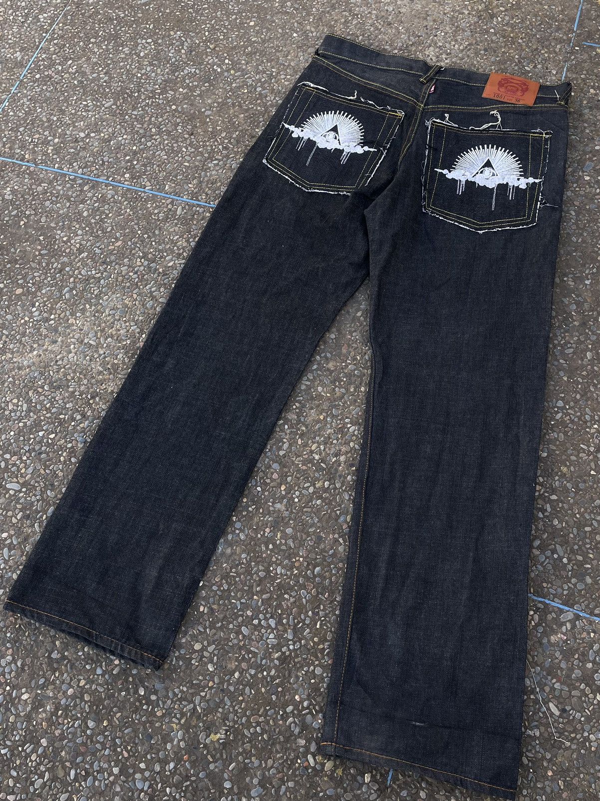 Evisu × Japanese Brand × RMC Jeans Red Monkey Company Distressed Raw Selvedge Denim Size US 36 / EU 52 - 3 Thumbnail