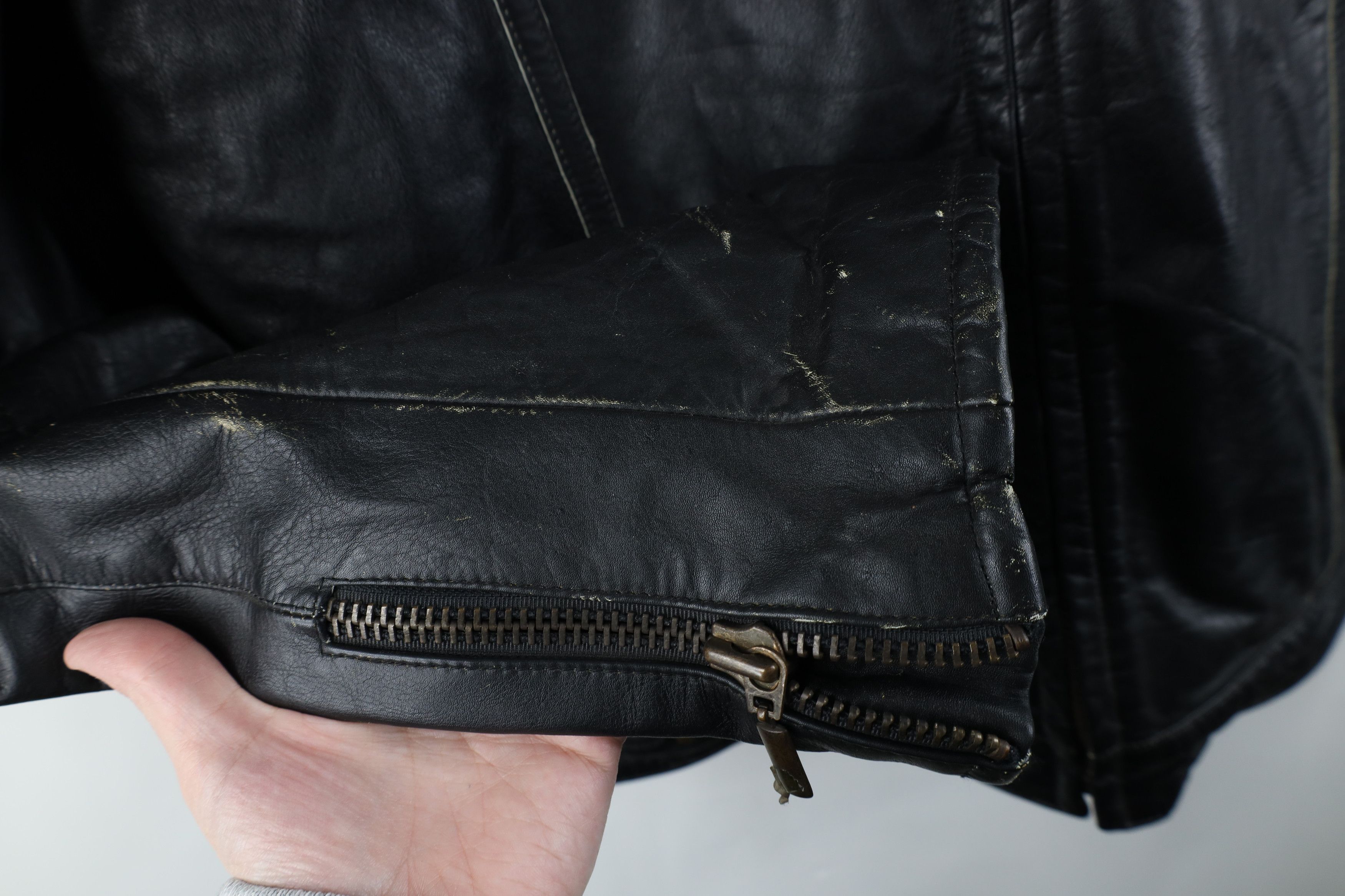 Vintage Vintage 90s Streetwear Leather Cafe Racer Bomber Jacket Size US L / EU 52-54 / 3 - 6 Thumbnail