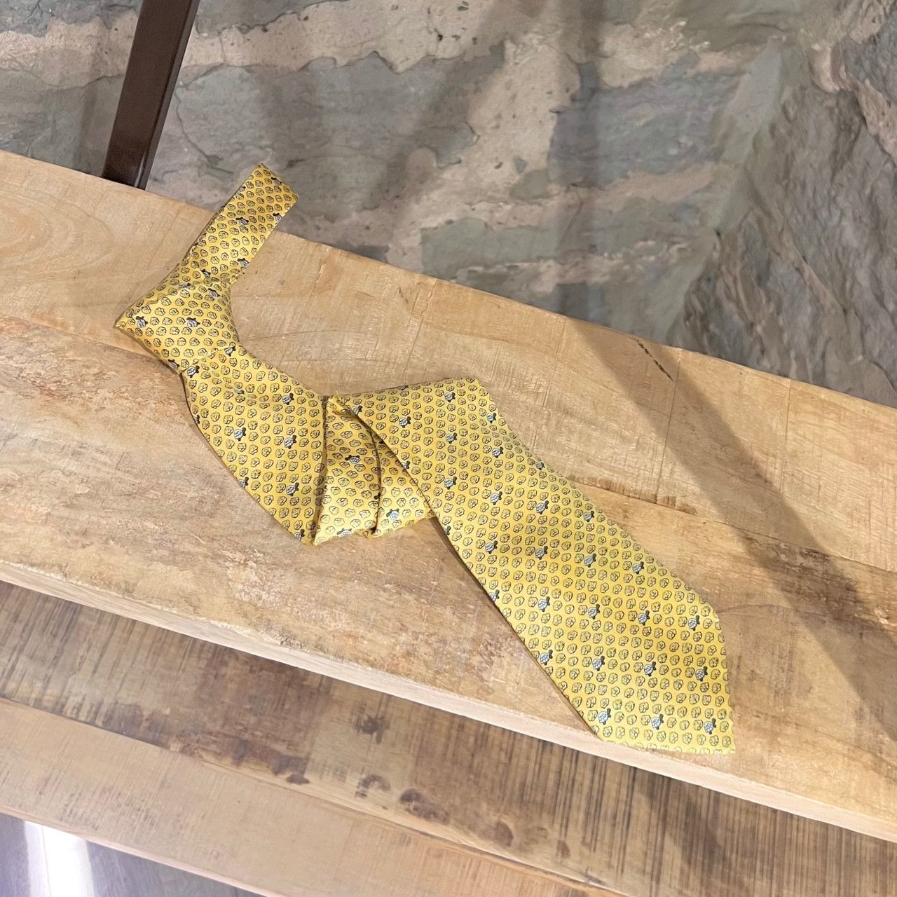 Hermes Hermès Yellow Turtle Print Silk Tie Size ONE SIZE - 1 Thumbnail