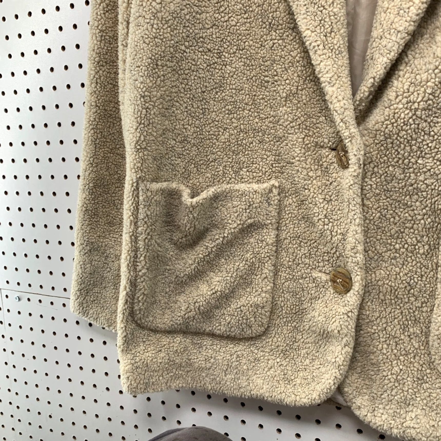 Vintage VINTAGE Kristen Blake Sherpa Blazer Jacket Womens M Beige Deep Pile Fleece Jacket Size M / US 6-8 / IT 42-44 - 6 Thumbnail