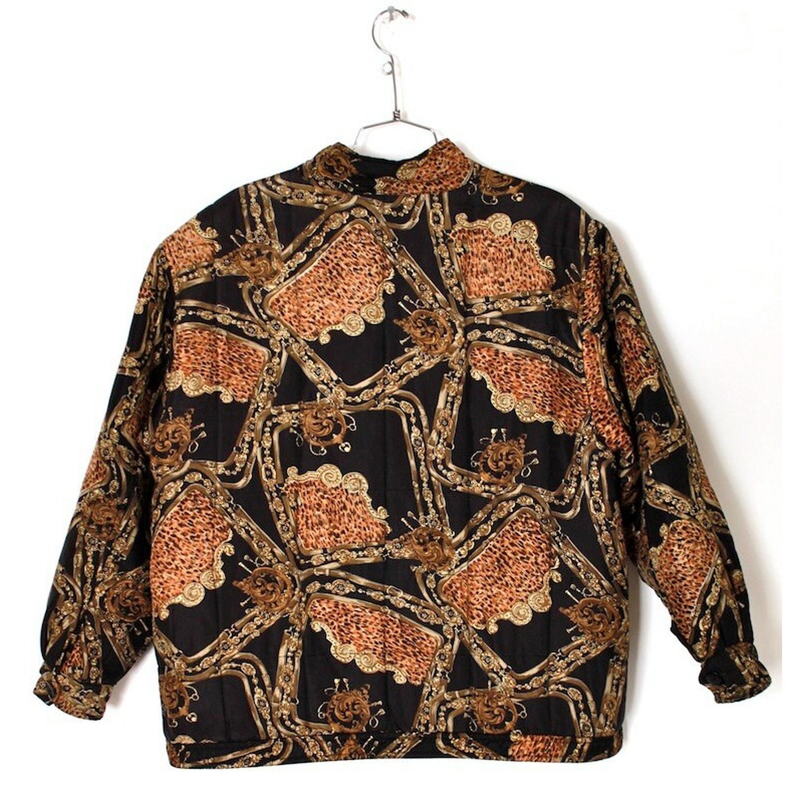 Vintage ULTRA RARE Chains and Leopard Silk Jacket Size L / US 10 / IT 46 - 2 Thumbnail