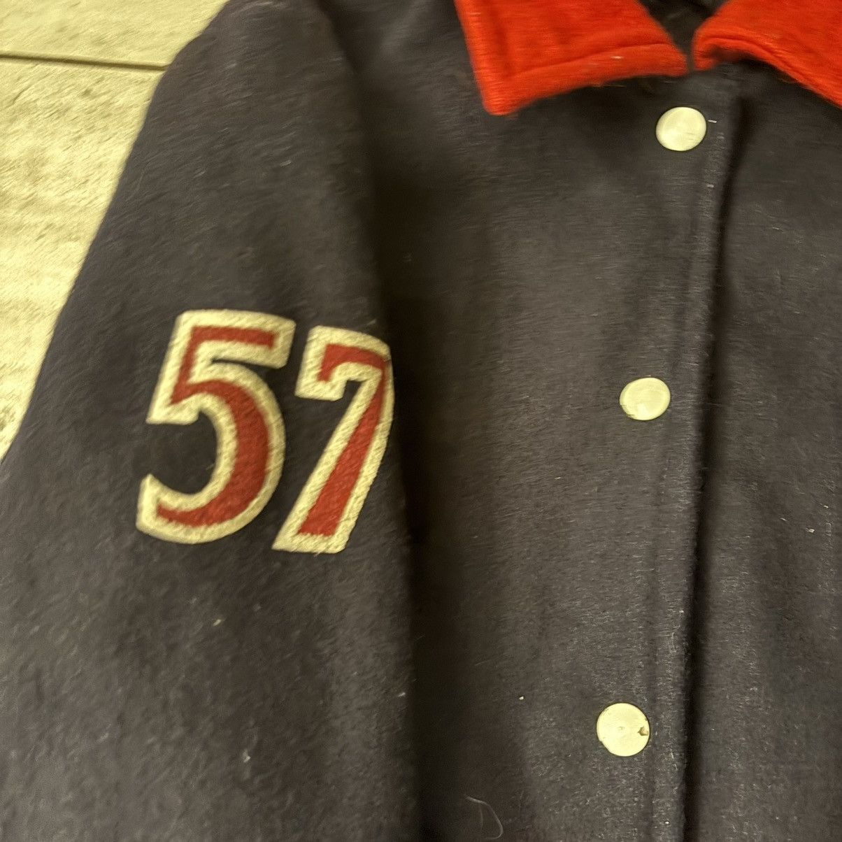 Vintage 80s University Indigo Joes Navy Wool Varsity Jacket Size US S / EU 44-46 / 1 - 6 Thumbnail