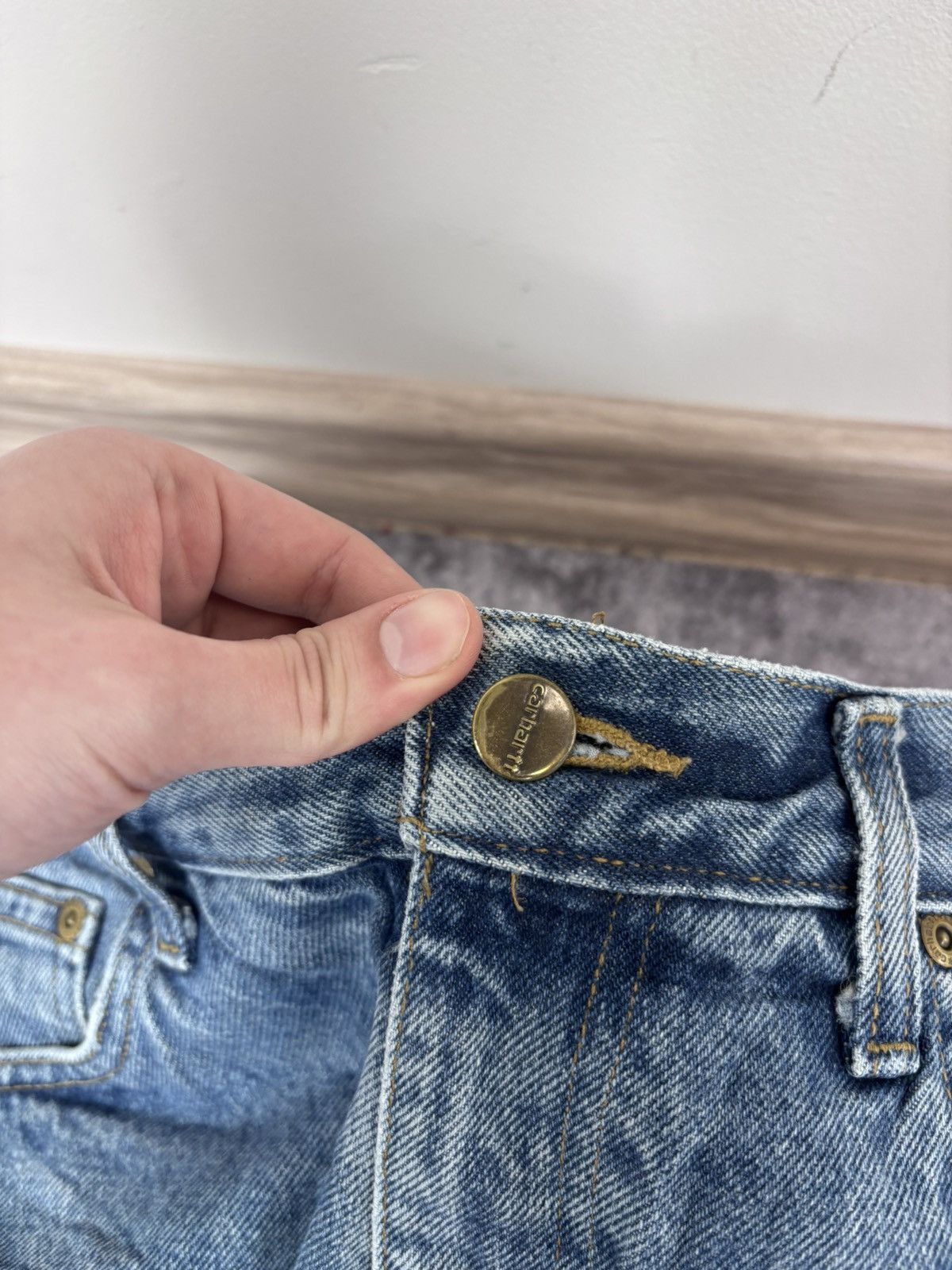Carhartt Carhartt Men’s Denim Jeans Faded Blue USA Workwear B18 DST Size US 34 / EU 50 - 19 Thumbnail