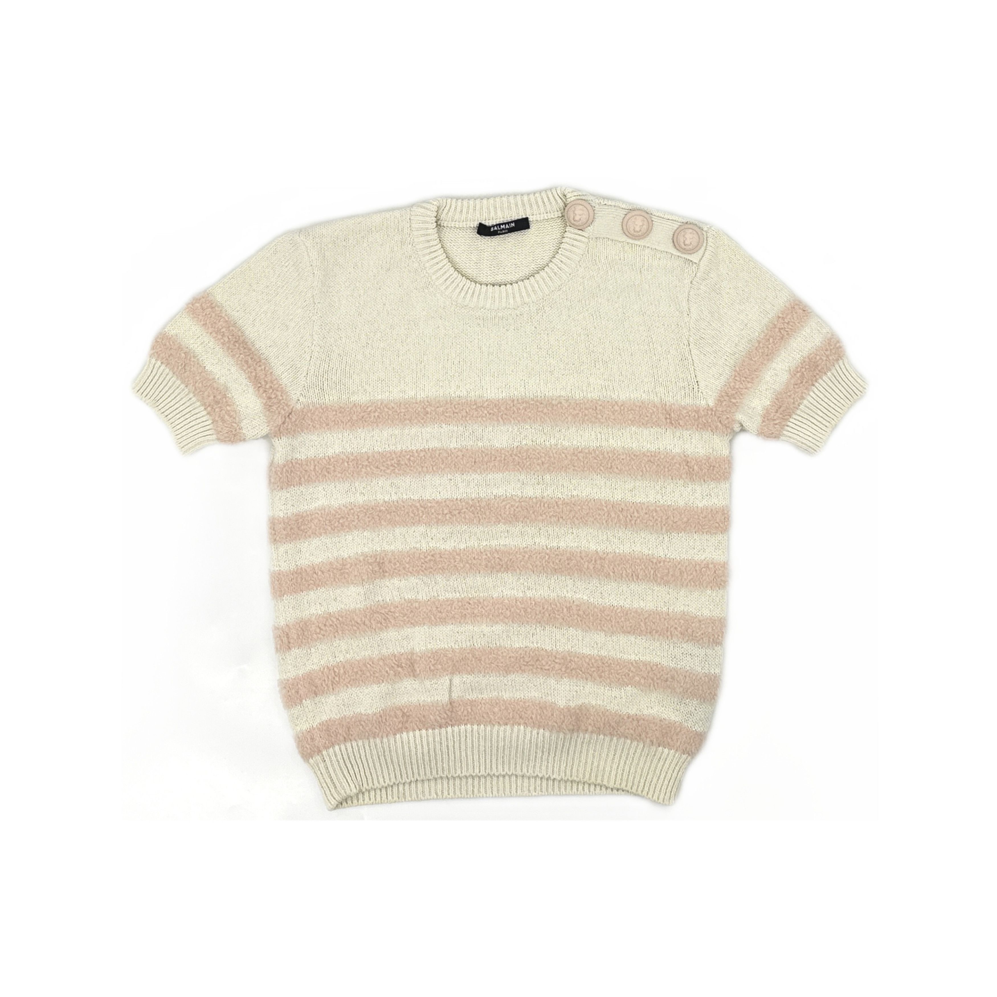 Balmain Balmain Striped Knit Short Sleeve Top Size 36 Size XS / US 0-2 / IT 36-38 - 1 Thumbnail