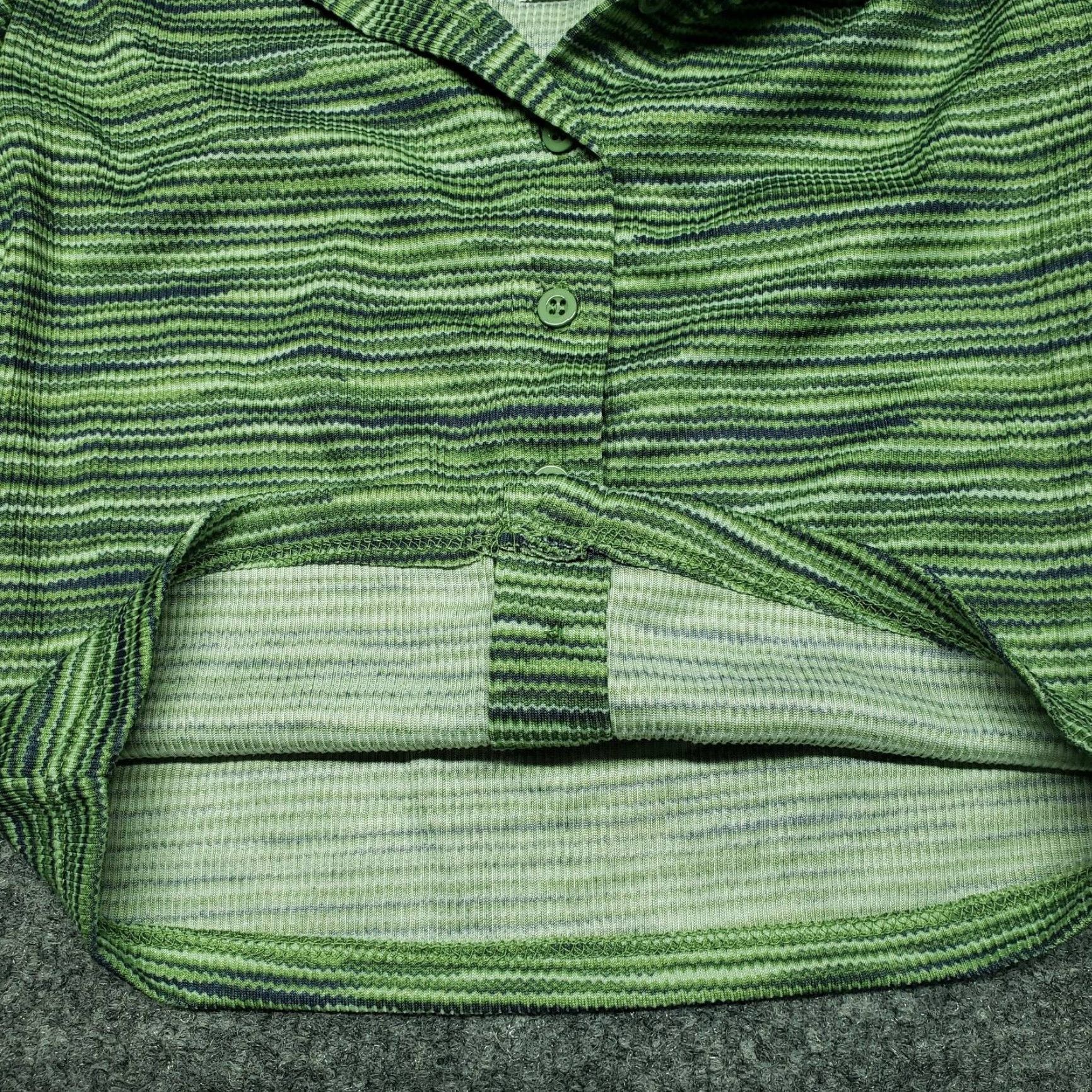 Vintage Rue21 Shirt Top Womens XS Green Space Dye Stretch Button Up Collared New Size XS / US 0-2 / IT 36-38 - 3 Thumbnail