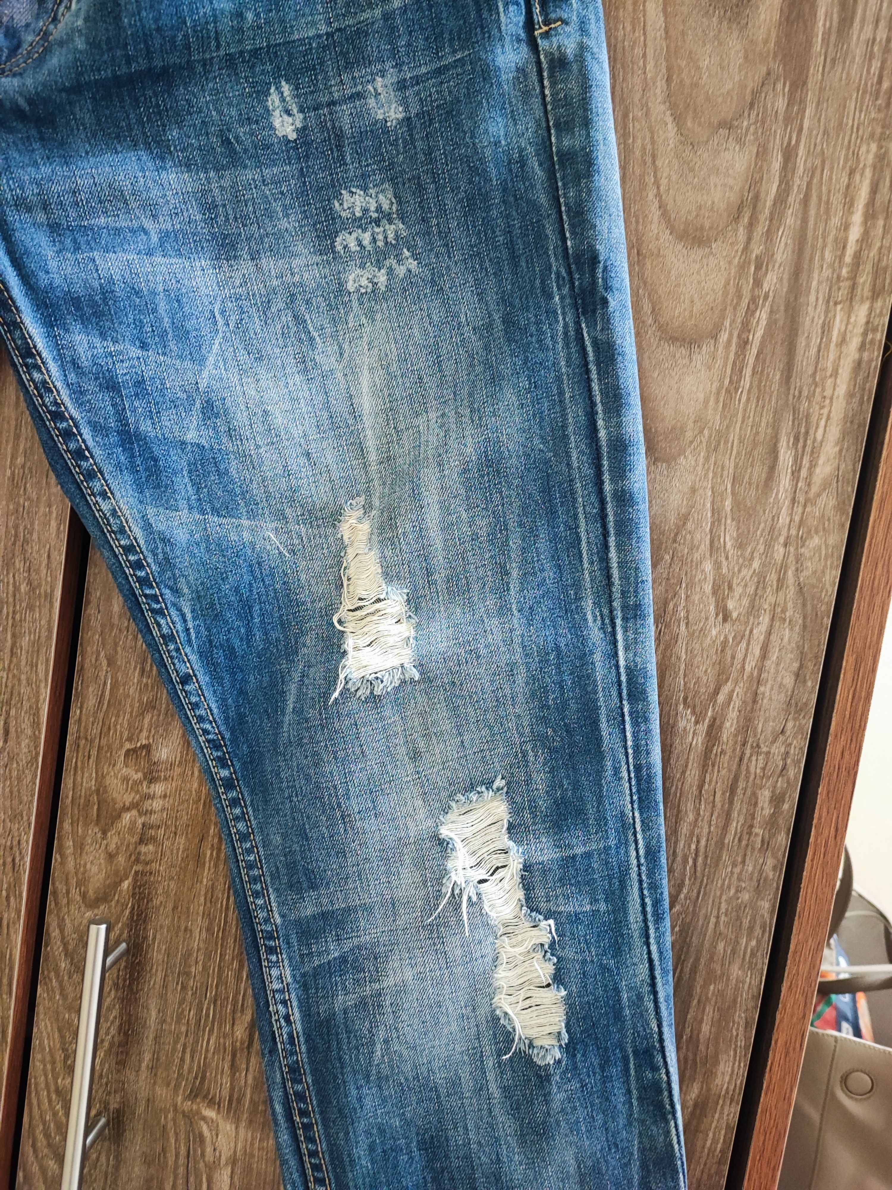 Diesel Distressed Blue Denim Made in italy