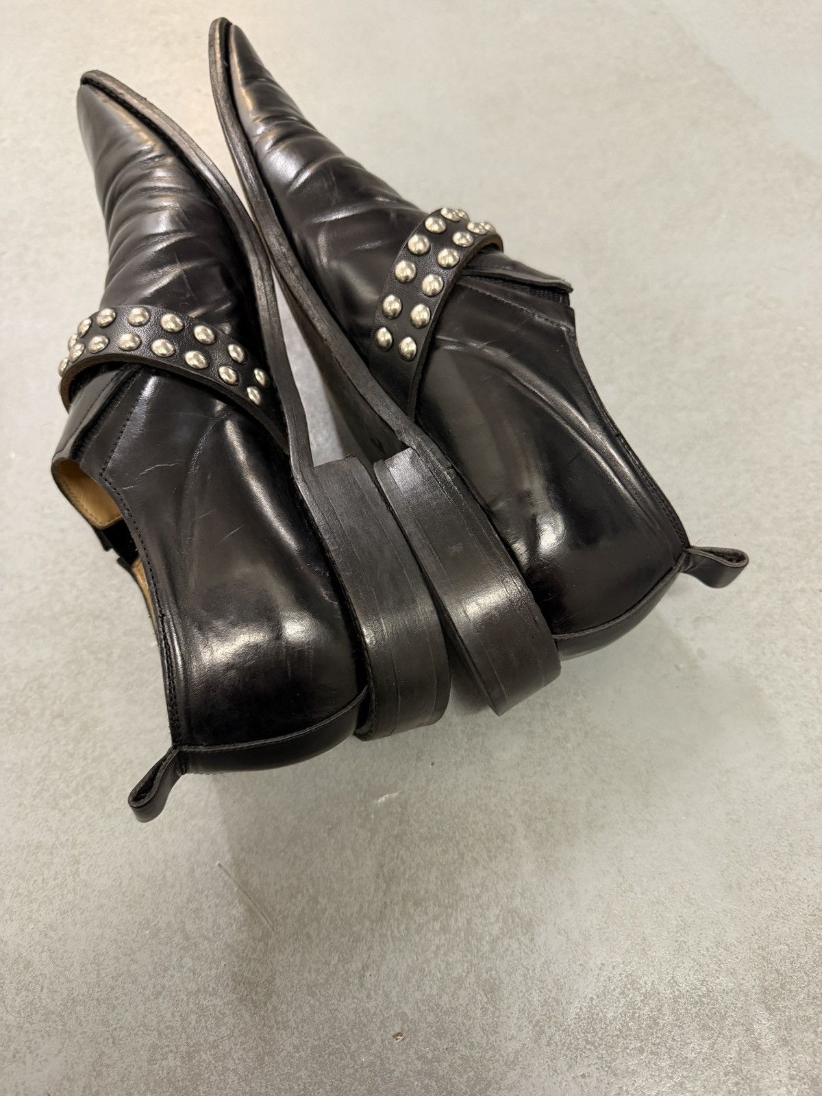 Junya Watanabe Comme des Garçons AW 2000 Studded Strap Leather Loafers Size US 8 / IT 38 - 8 Thumbnail