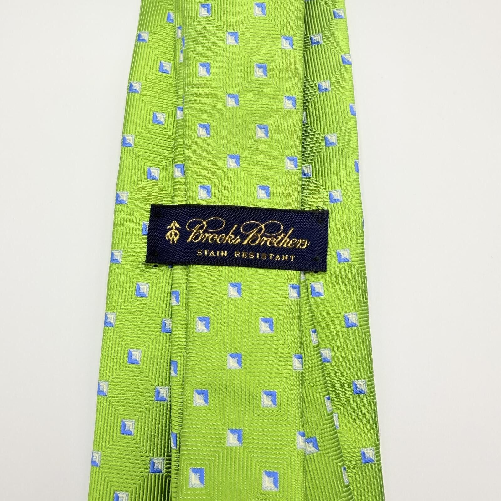 Brooks Brothers Brooks Brothers Tie Men's Green Geometric Stain Resistant Size ONE SIZE - 1 Thumbnail
