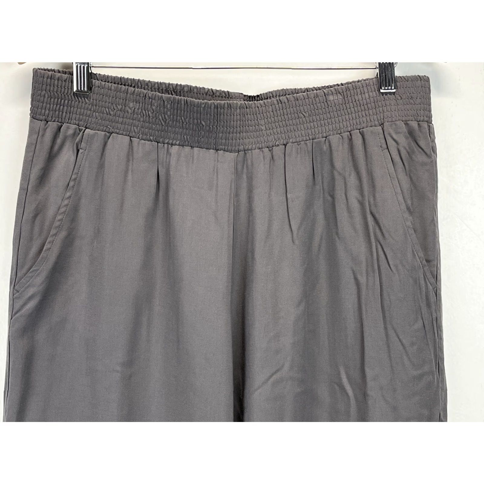 Soft Surroundings Soft Surroundings Women's Wide Leg Pants Petite Gray Elastic Waist Lagenlook Size Large Size 36" / US 14 / IT 50 - 3 Thumbnail
