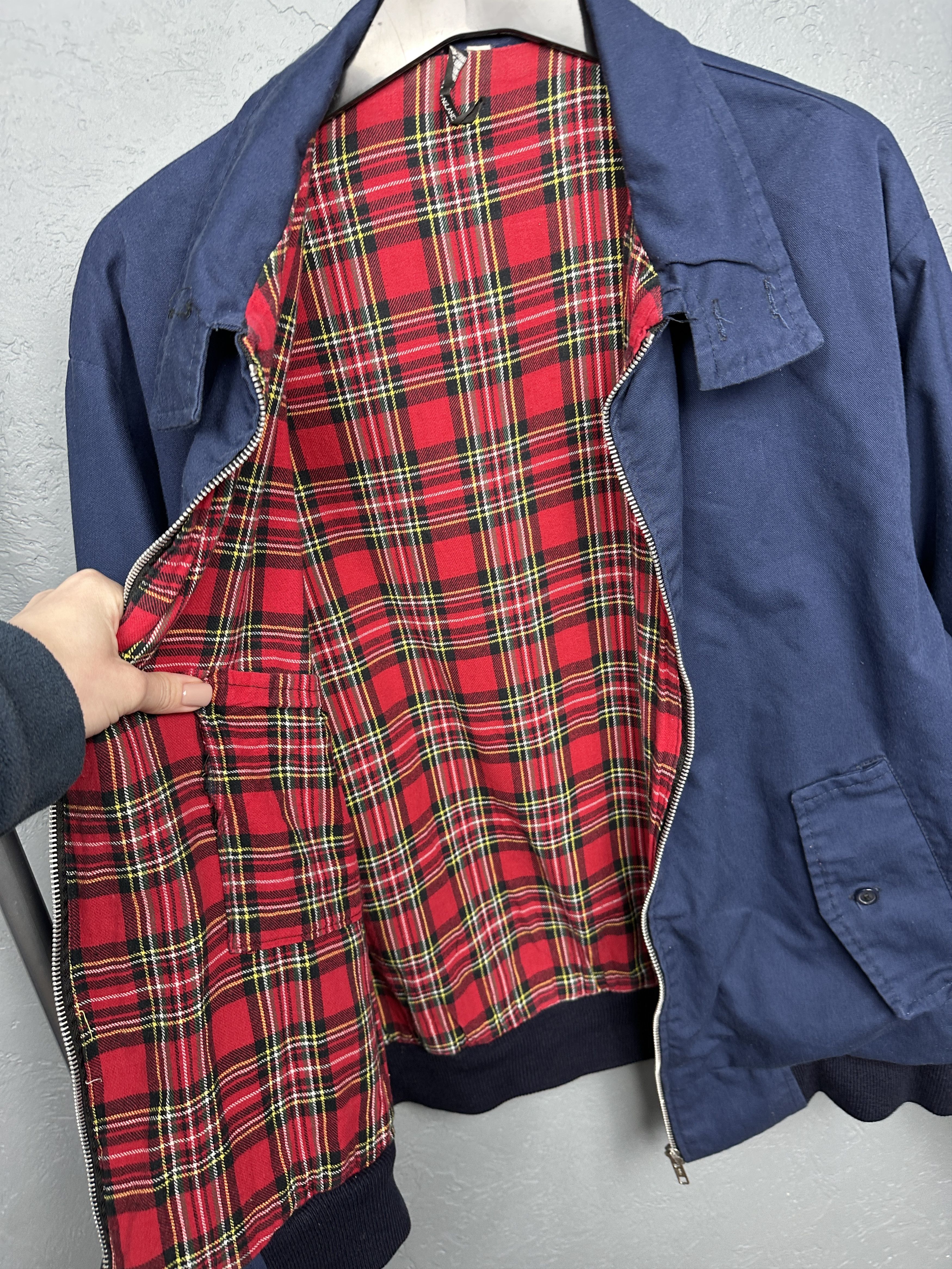 Vintage Vintage England Plaid Lined Collared Bomber Jacket Size US L / EU 52-54 / 3 - 4 Thumbnail