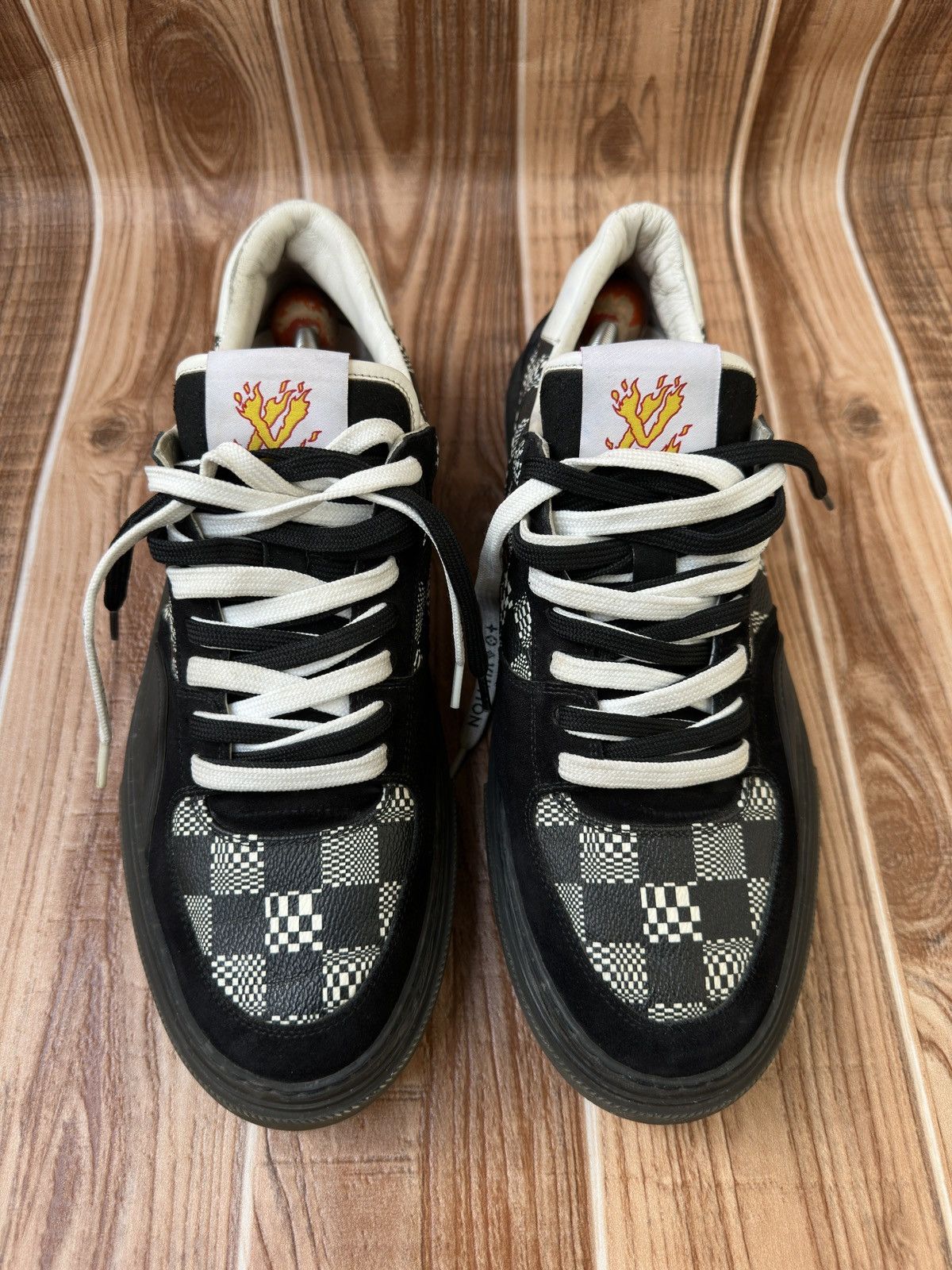 Louis Vuitton LV Ollie Black Plaid Monogram Sneakers Size US 10 / EU 43 - 3 Thumbnail