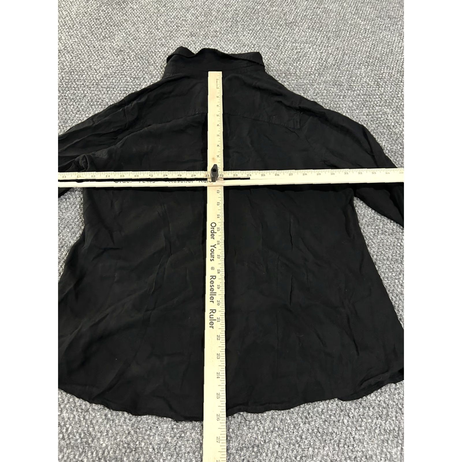 Vintage White Stag Shirt Womens Large Black Button-Front Roll Tab Sleeve Lightweight Top Size L / US 10 / IT 46 - 7 Thumbnail