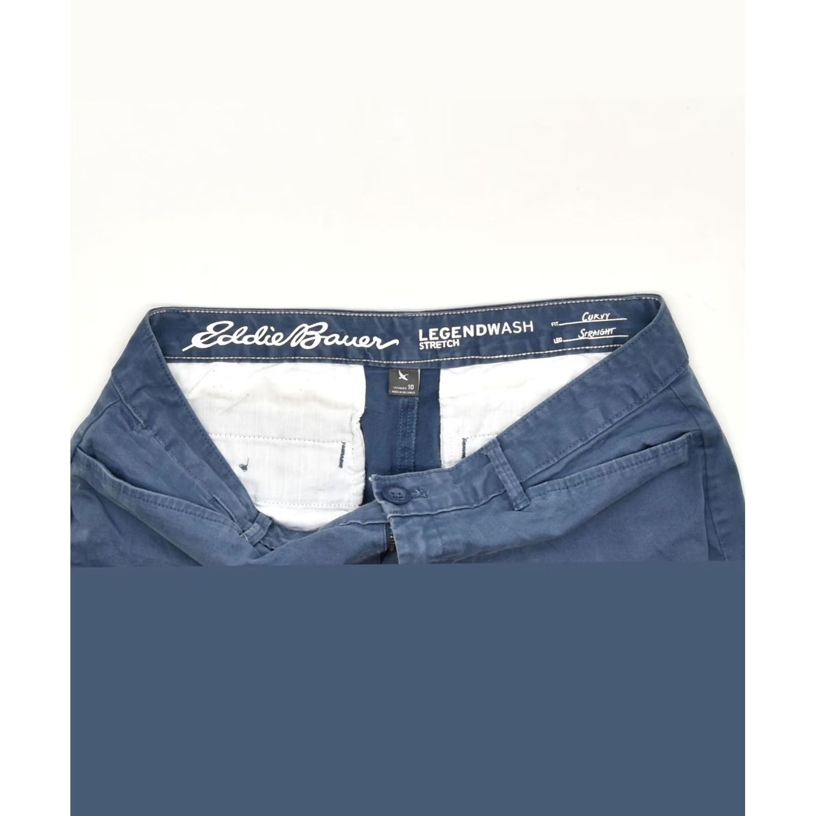 Eddie Bauer EDDIE BAUER Womens Straight Casual Trousers Blue US 10 Large W34 L31 Size 36" / US 14 / IT 50 - 4 Thumbnail