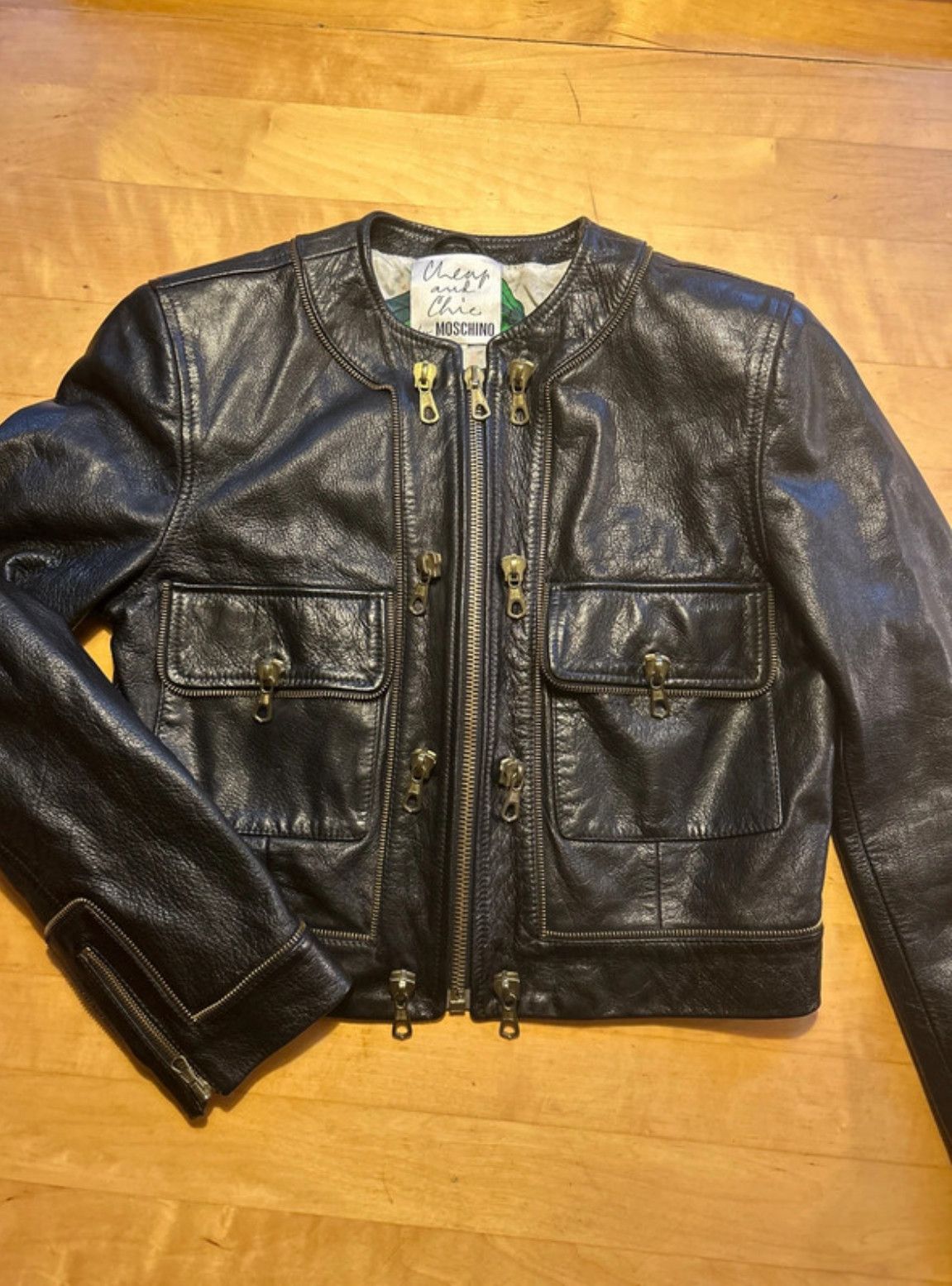Moschino Leather jacket Moschino Cheap & Chic autunno-inverno 88-89 Size M / US 6-8 / IT 42-44 - 2 Thumbnail