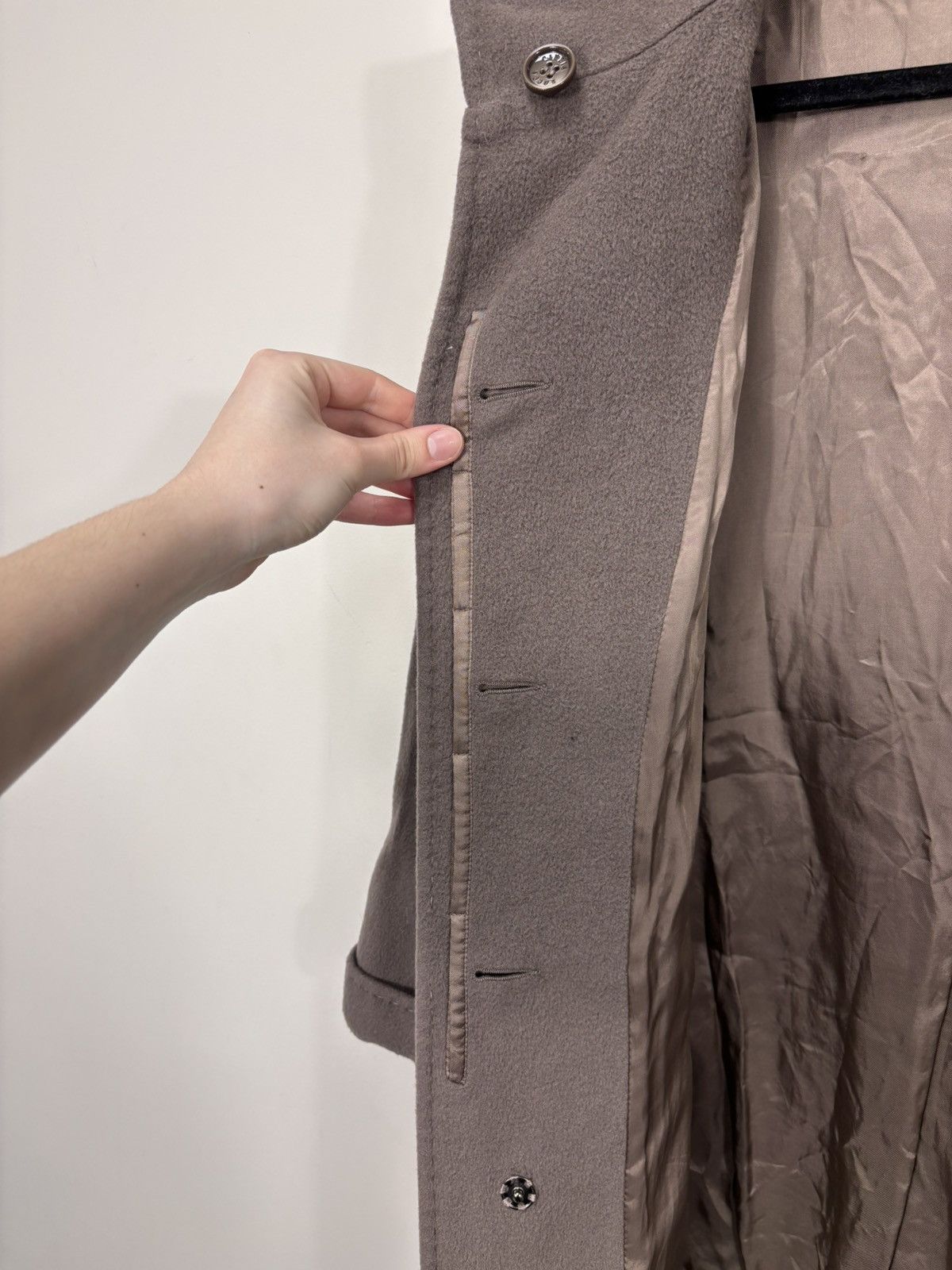 Cinzia Rocca Cinzia Rocca Women’s Taupe Virgin Wool Coat Stand Collar Size M / US 6-8 / IT 42-44 - 10 Thumbnail