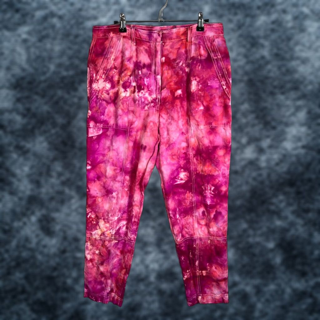 Apiece Apart Apiece Apart Pink Tie Dye Pants Womens Casual Straight-Leg Size 10 Cotton Size 32" / US 10 / IT 46 - 1 Thumbnail