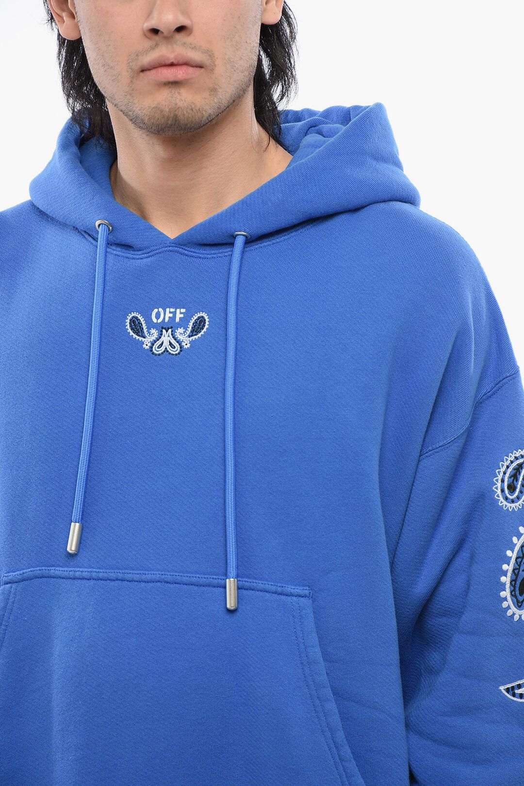 Off-White og1mm1025 Cotton Bandana Arrow Hoodie in Blue Size US XL / EU 56 / 4 - 3 Thumbnail