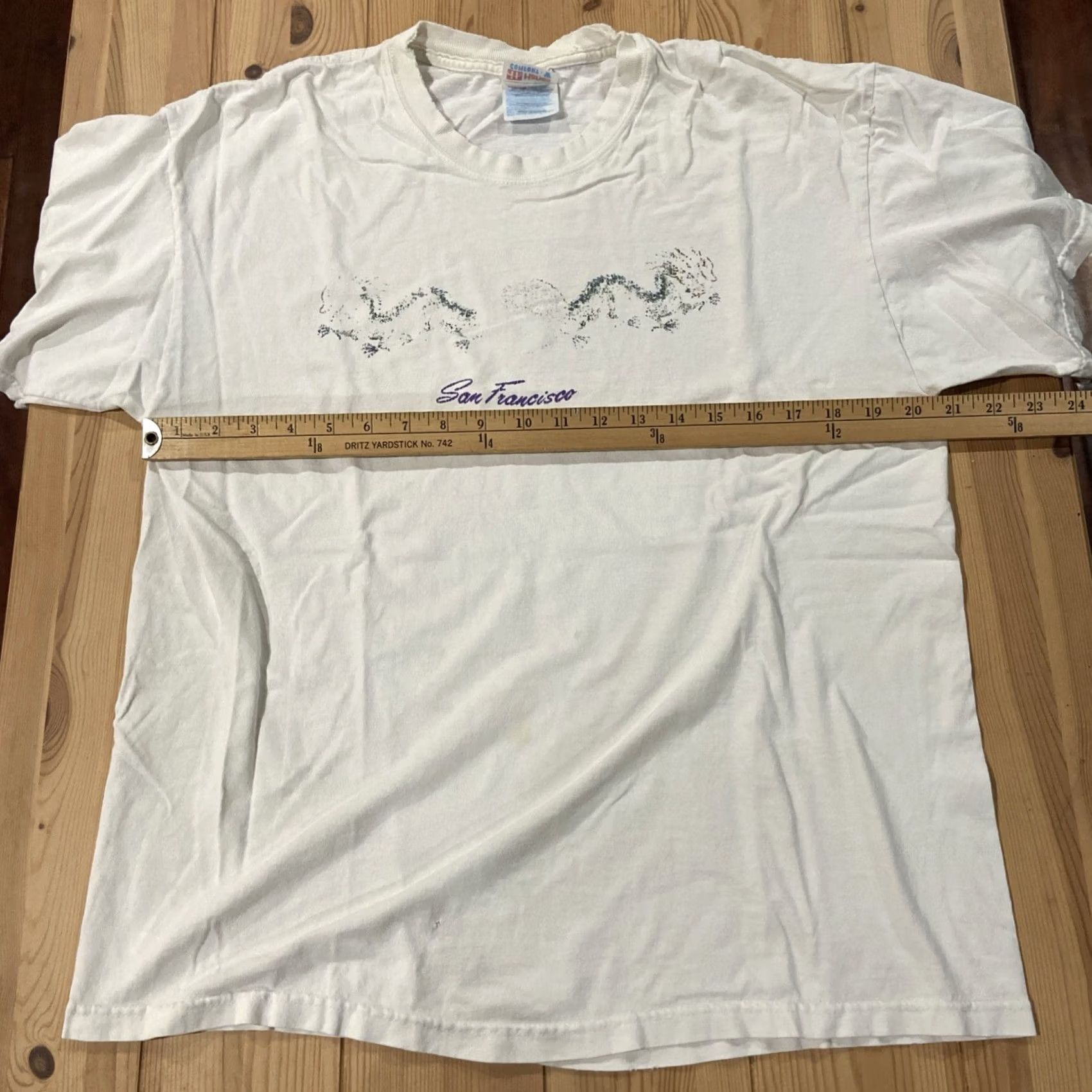 Hanes VINTAGE San Francisco China Town Dragon T Shirt L White Men Size US L / EU 52-54 / 3 - 6 Thumbnail