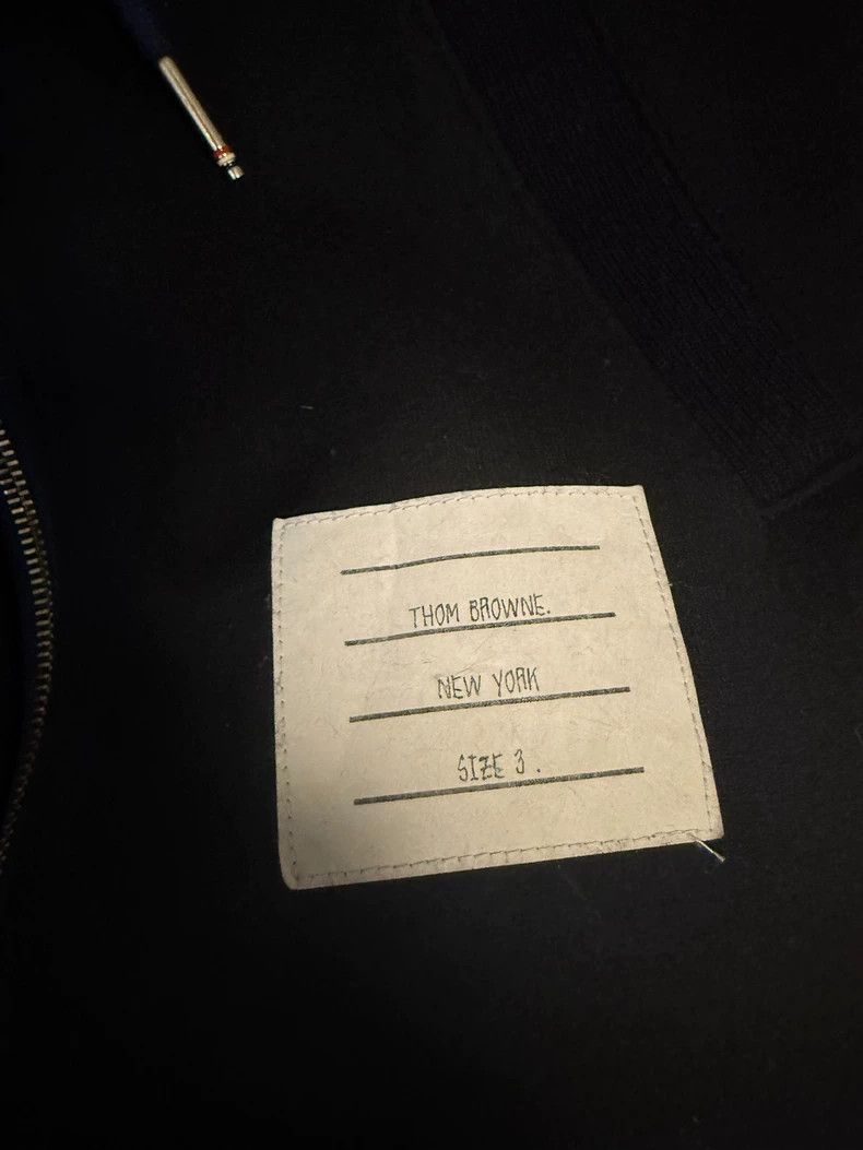Thom Browne Thom browne Beige and blue double-matched cashmere jacket 2 Size US L / EU 52-54 / 3 - 2 Thumbnail