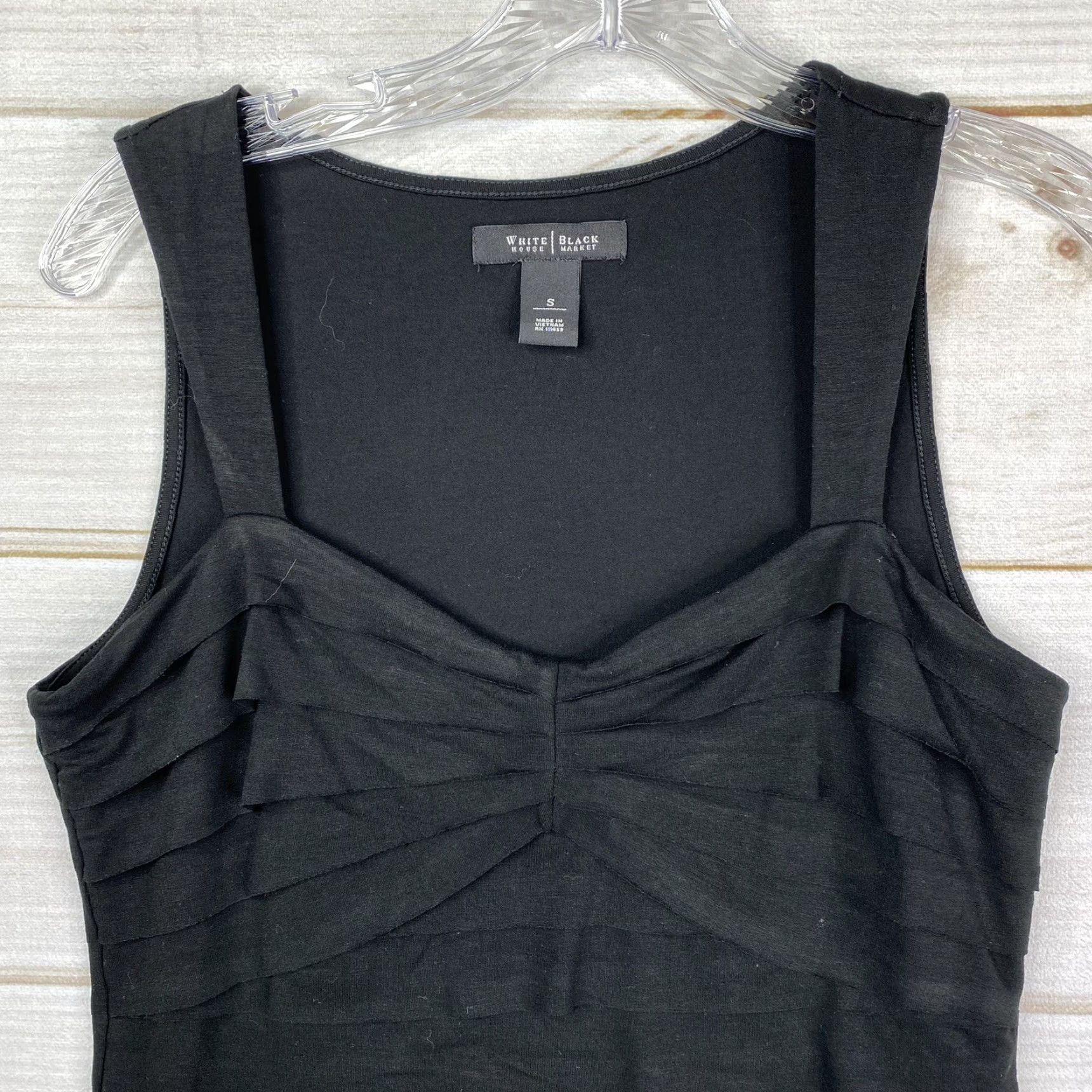 White House Black Market White House Black Market Top Tank Womens S Black Ruffled Ponte Knit Stretch Size S / US 4 / IT 40 - 2 Thumbnail