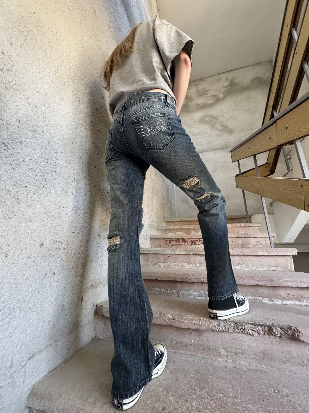 Dolce & Gabbana Vintage Dolce&Gabbana Distressed Jeans Flared Size 30" / US 8 / IT 44 - 21 Thumbnail