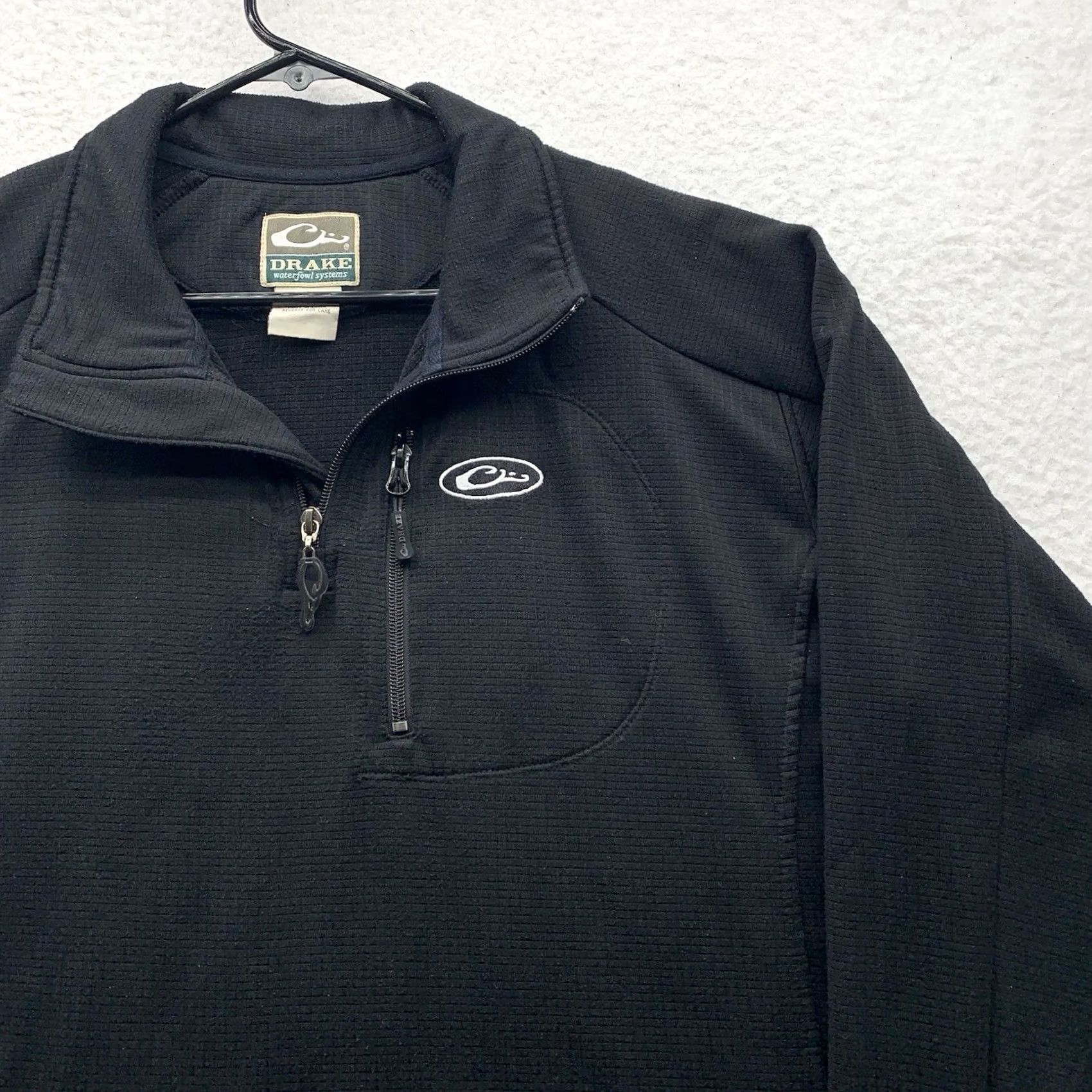 Vintage Drake Sweater Mens L Black Thermal Waffle Knit 1/4 Zip Pullover Outdoor Hunting Winter Fall 365 Waterfowler Size US L / EU 52-54 / 3 - 2 Thumbnail