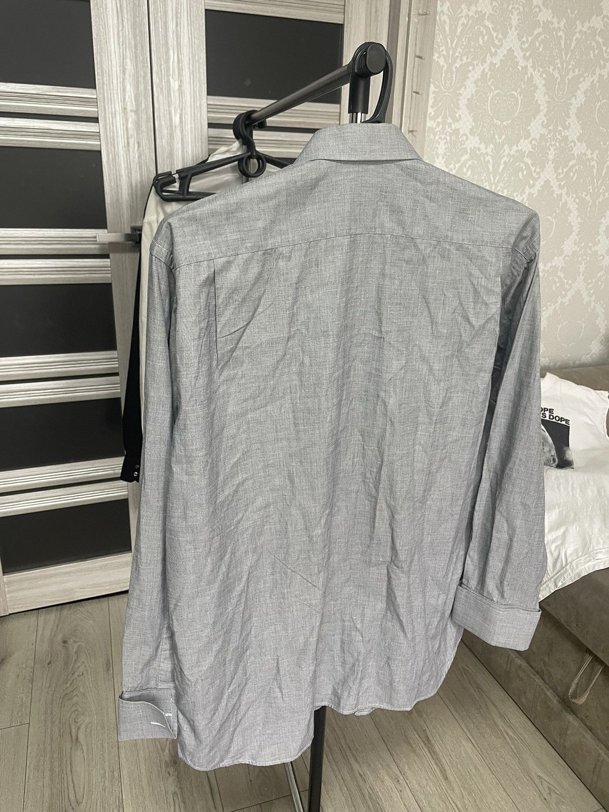 Dior Cristian Dior Shirt Pur Coton Longsleeve Cufflinks Graphites Size US XL / EU 56 / 4 - 3 Thumbnail