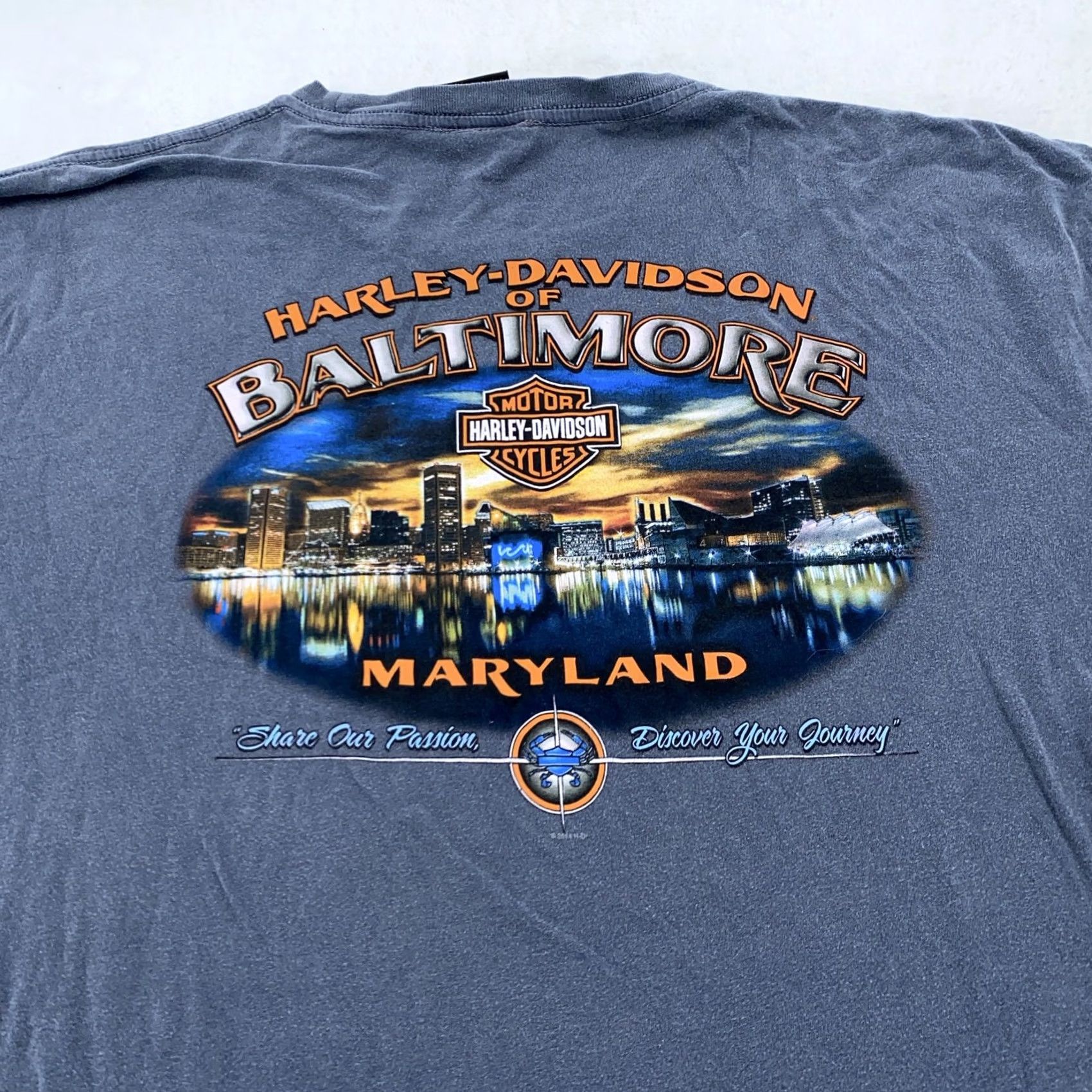 Harley Davidson Harley-Davidson T-Shirt Mens XL Gray Baltimore Maryland Skull Biker Tee Size US XL / EU 56 / 4 - 3 Thumbnail