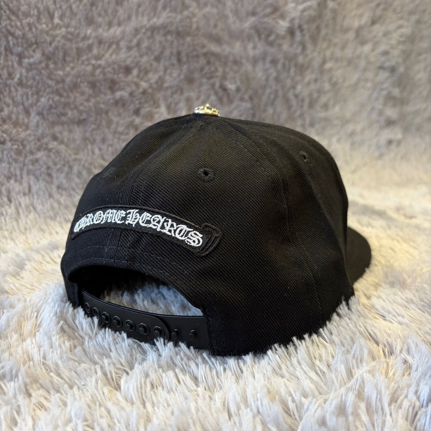 Chrome Hearts Scroll Logo Denim Baseball Cap Black Size ONE SIZE - 2 Thumbnail