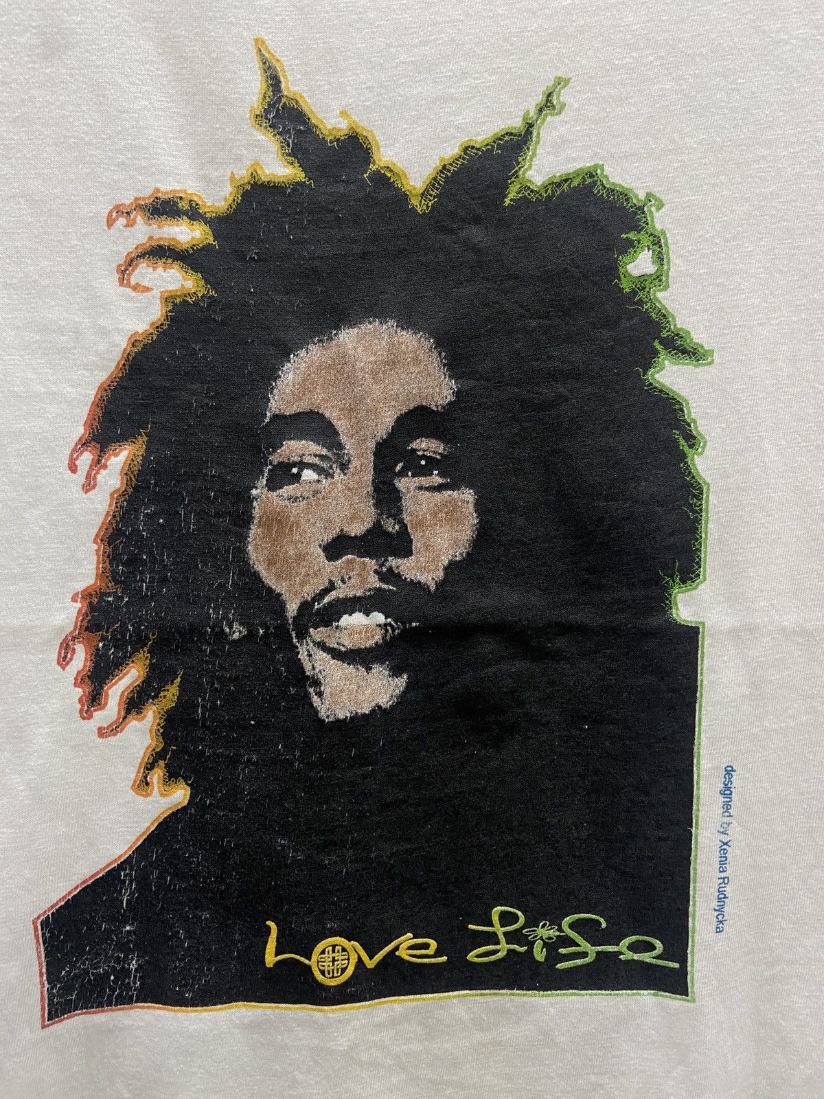 Band Tees × Vintage Vintage 90s Bob Marley Love Life Reggae Ska Band TOUR TSHIRT Size US L / EU 52-54 / 3 - 4 Thumbnail