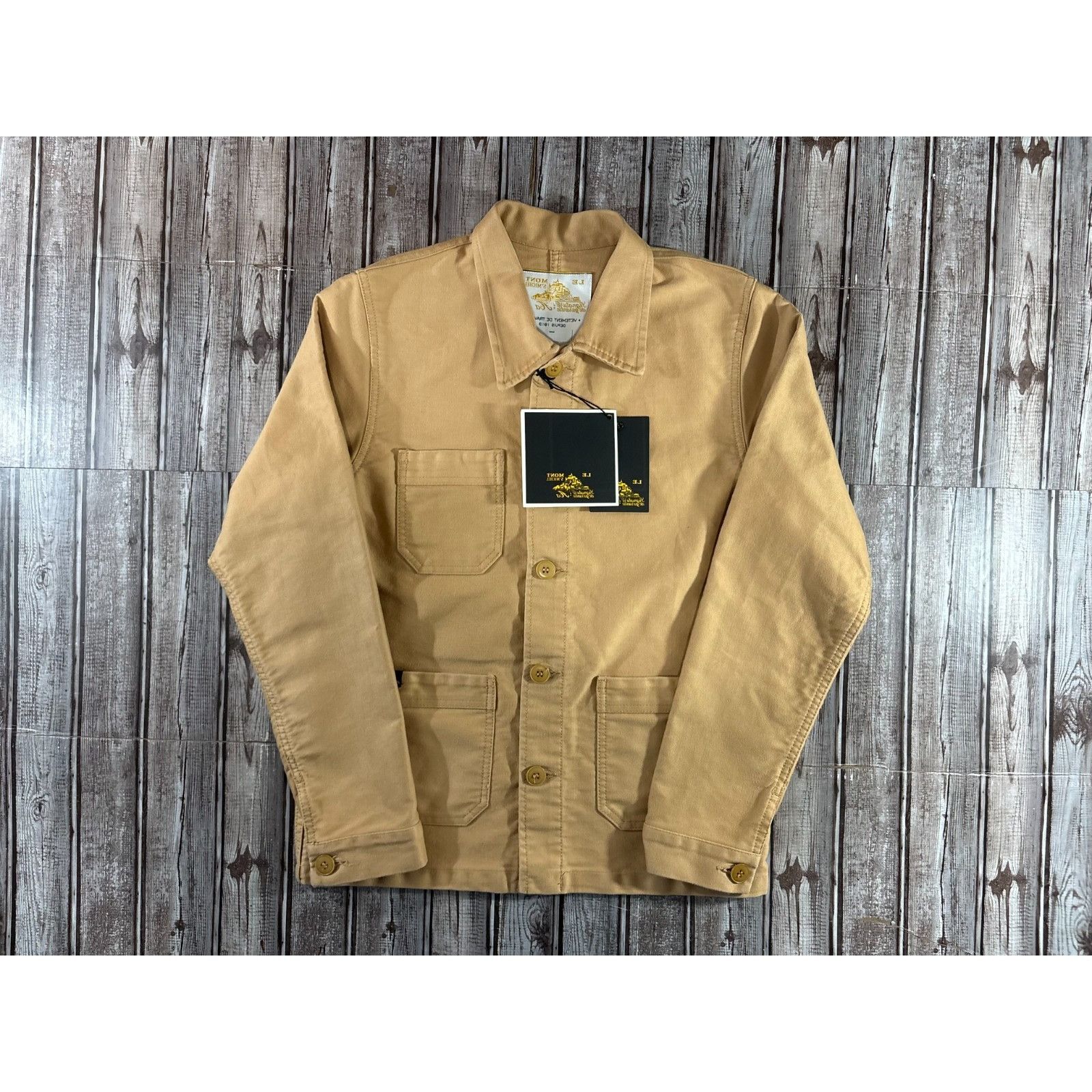 Le Mont St Michel cotton Chore Work Jacket size 36 US 4 colo